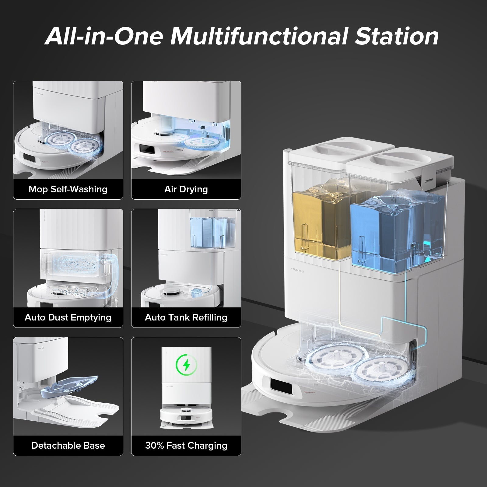 Roborock QV 35A Robot Vacuum with Multifunctional Dock (Upgraded from Qrevo S)