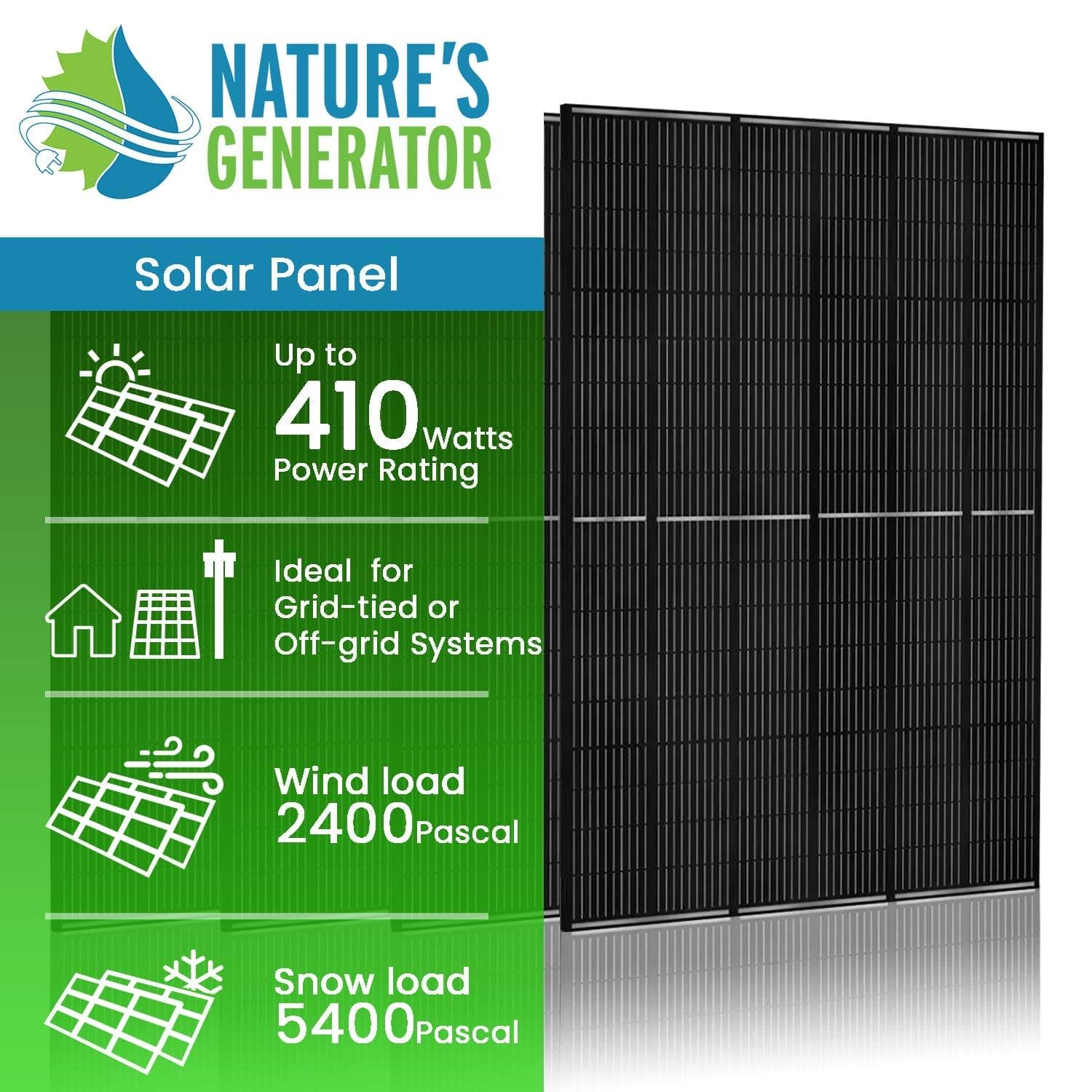 410 Watt Monocrystalline Solar Panel (4 Pack)