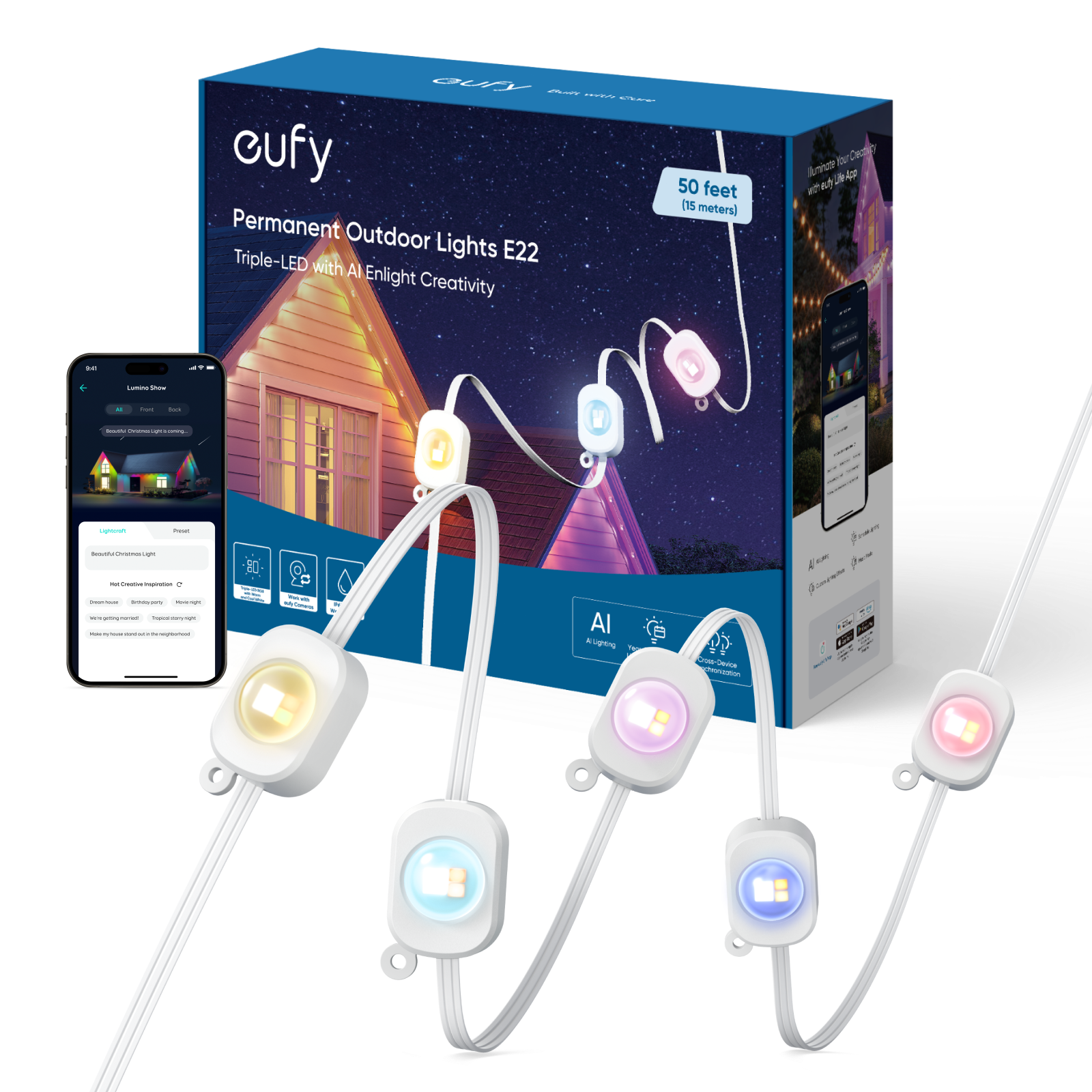 Eufy Permanent Outdoor Light Kit 50-ft