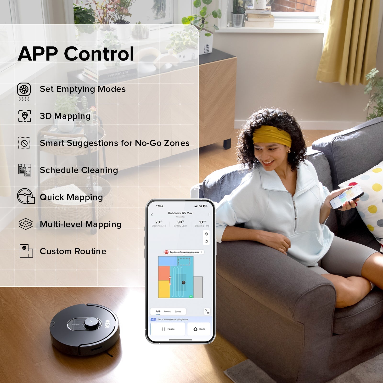 Roborock Q5 Max+ Robot Vacuum Cleaner with Auto-Empty Dock