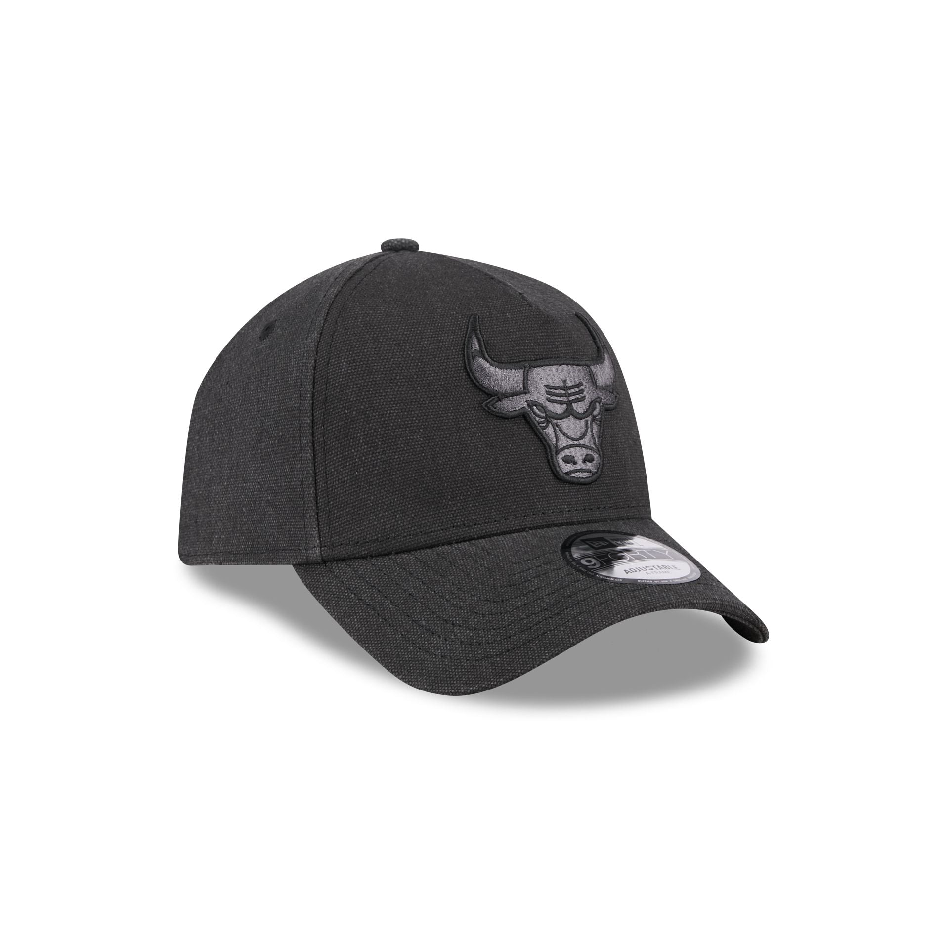 Chicago Bulls Logo Essentials Black 9FORTY A-Frame Snapback Hat
