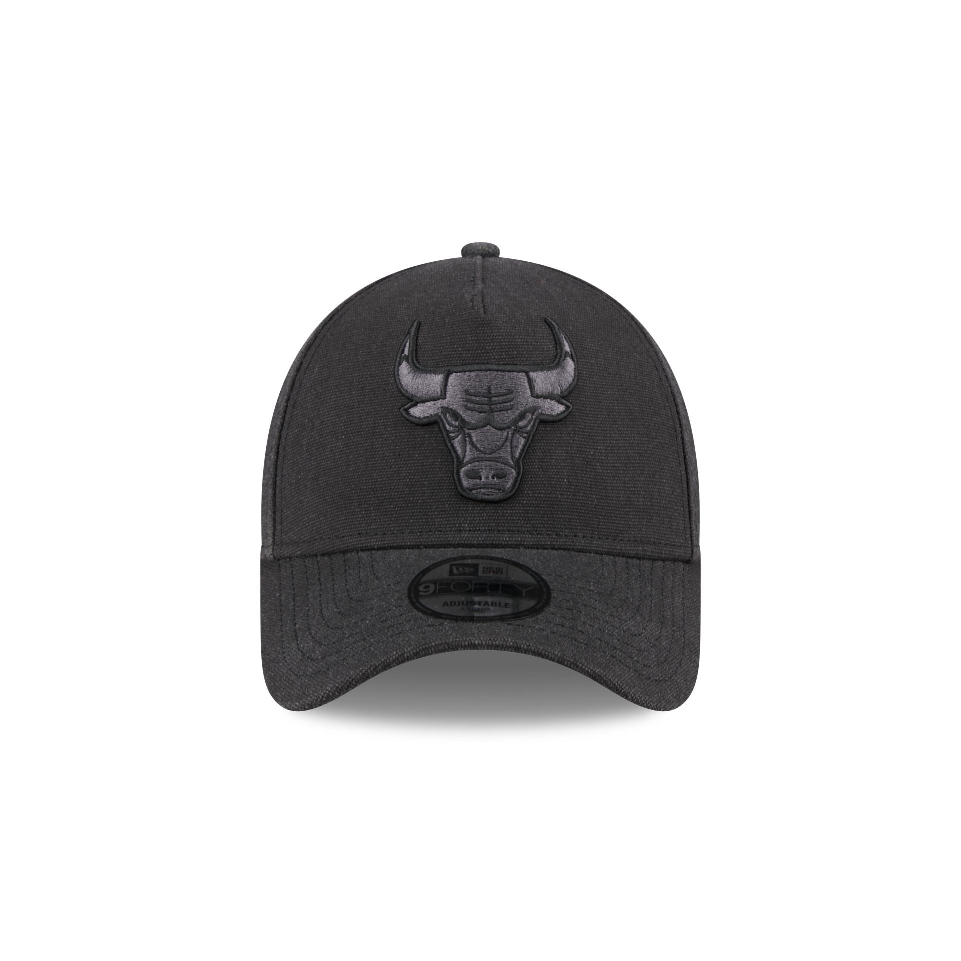 Chicago Bulls Logo Essentials Black 9FORTY A-Frame Snapback Hat