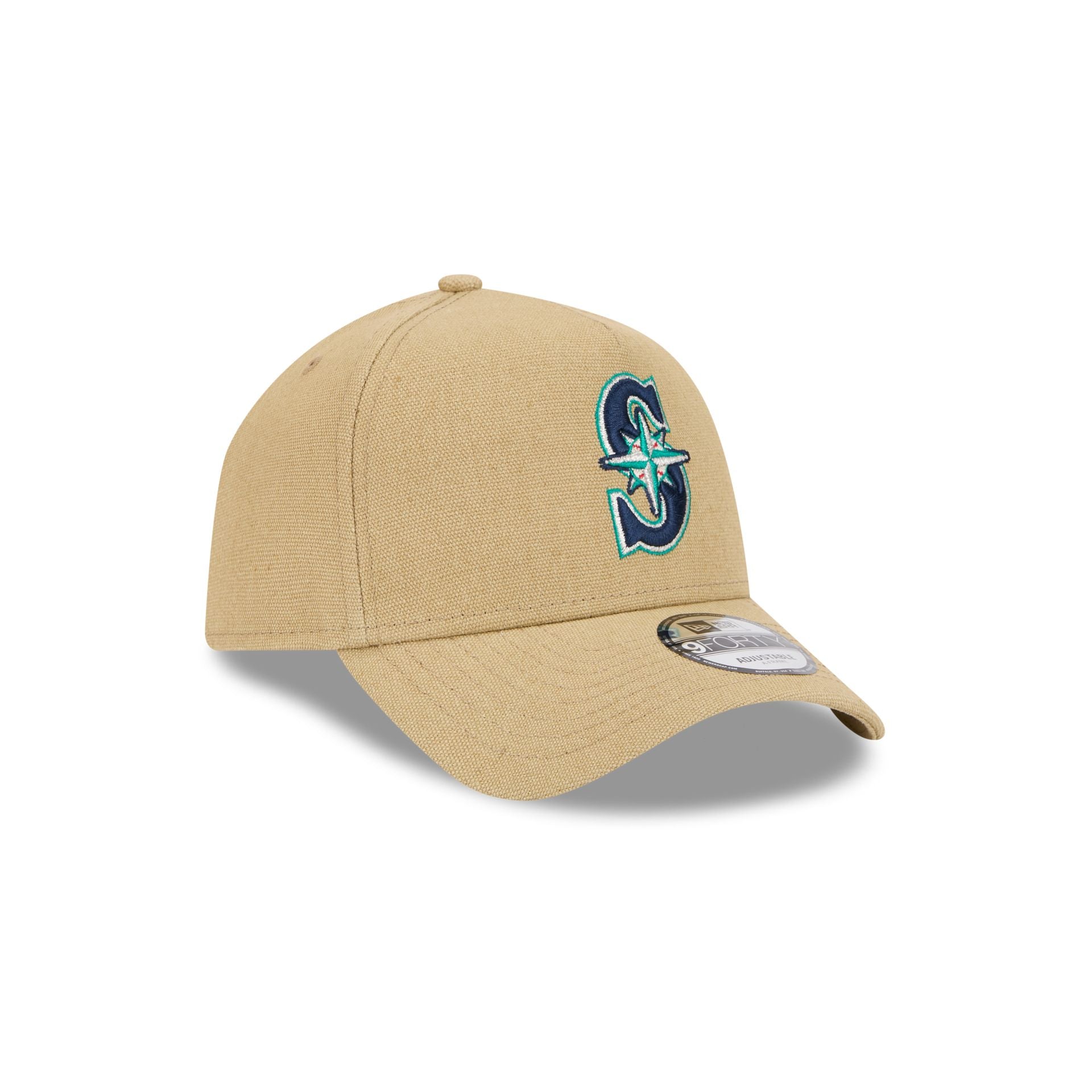 Seattle Mariners Logo Essentials Khaki 9FORTY A-Frame Snapback Hat