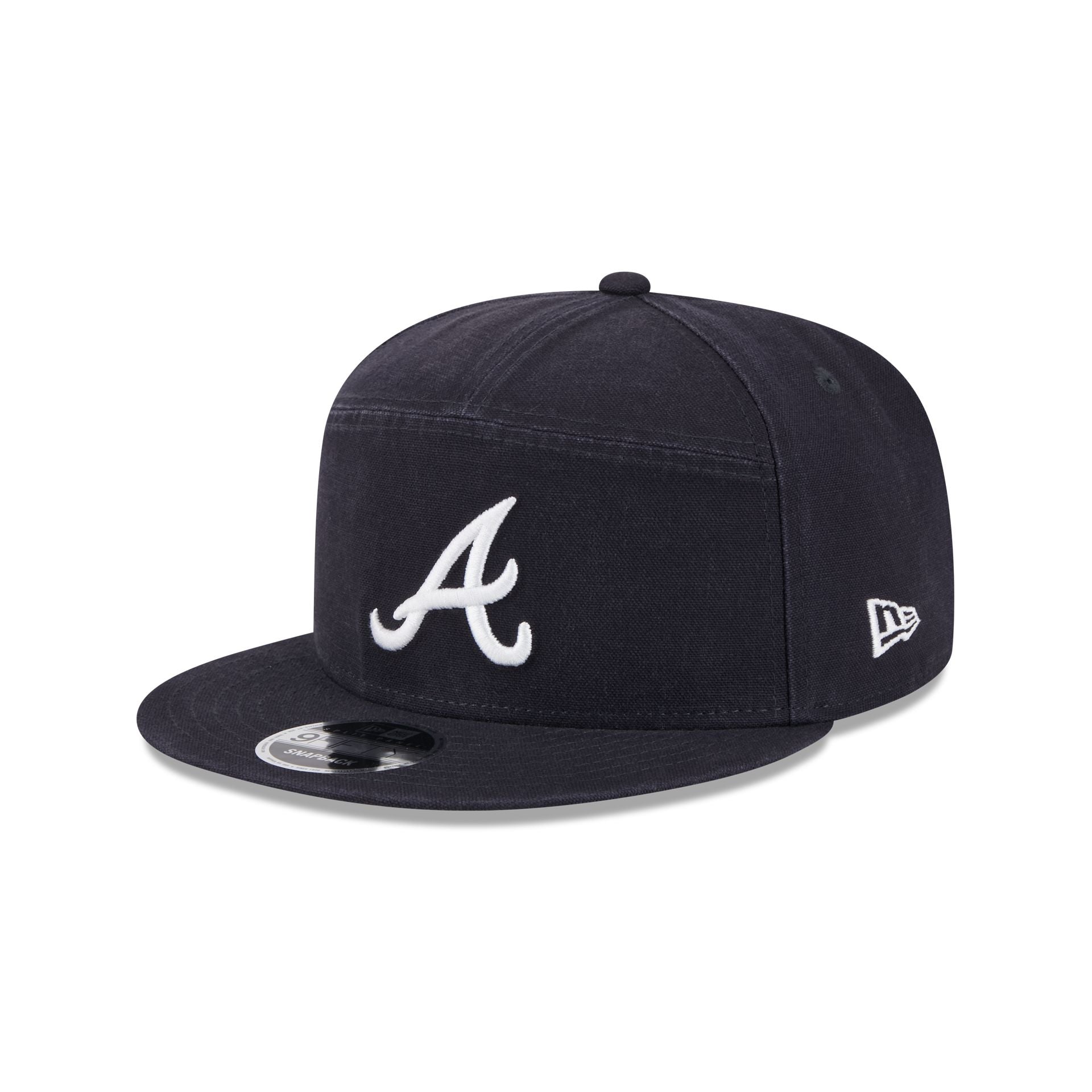 Atlanta Braves Cotton Canvas Split Panel 9FIFTY Trucker Hat