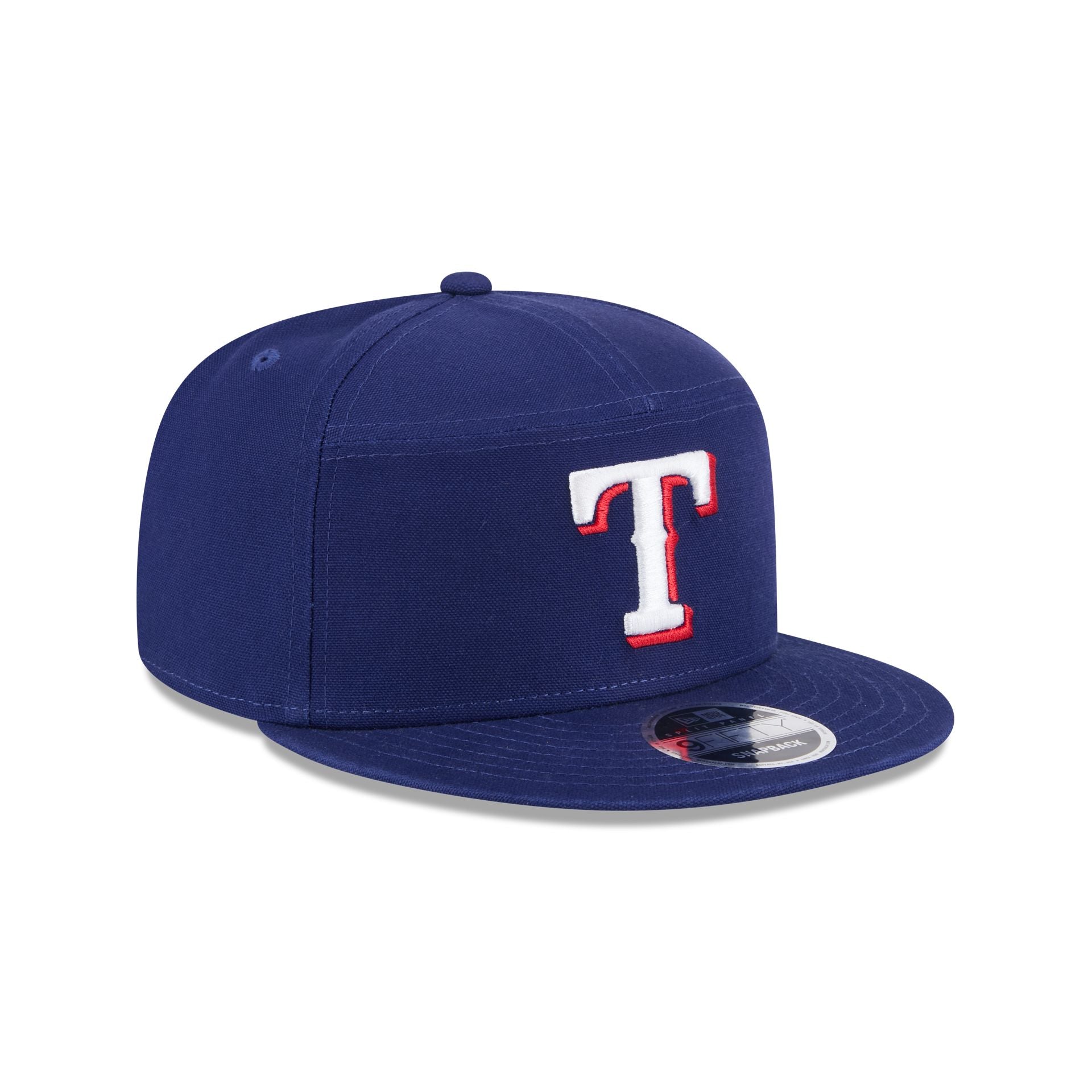 Texas Rangers Cotton Canvas Split Panel 9FIFTY Trucker Hat