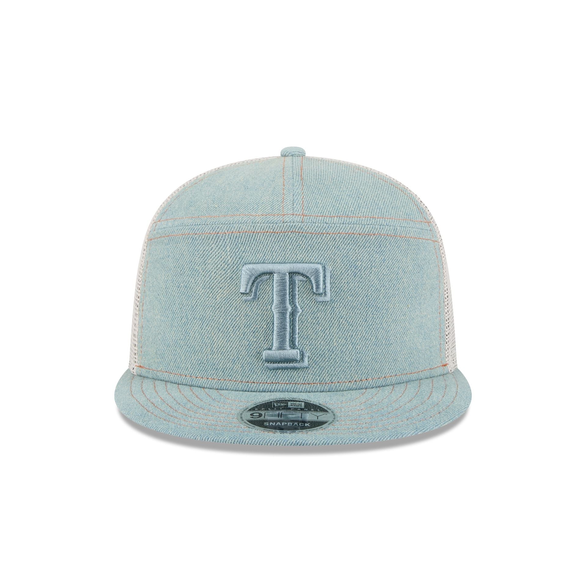 Texas Rangers Denim Split Panel 9FIFTY Trucker Hat