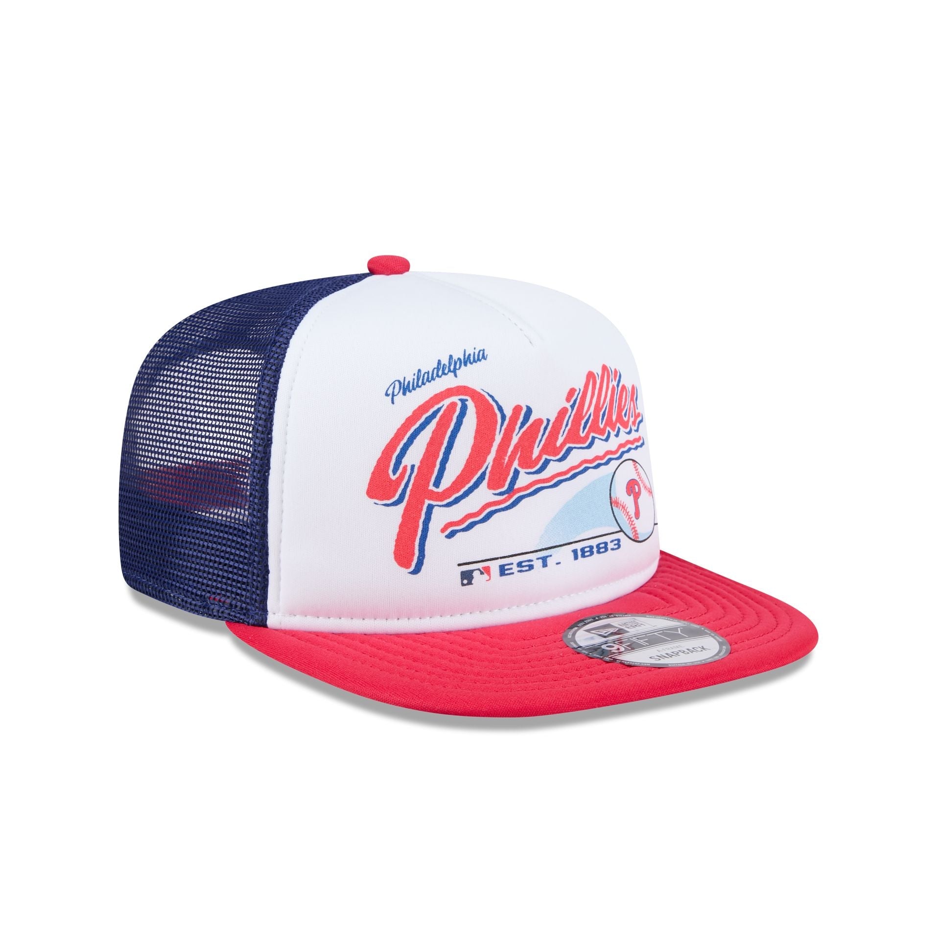 Philadelphia Phillies Retro Script 9FIFTY A-Frame Trucker Hat