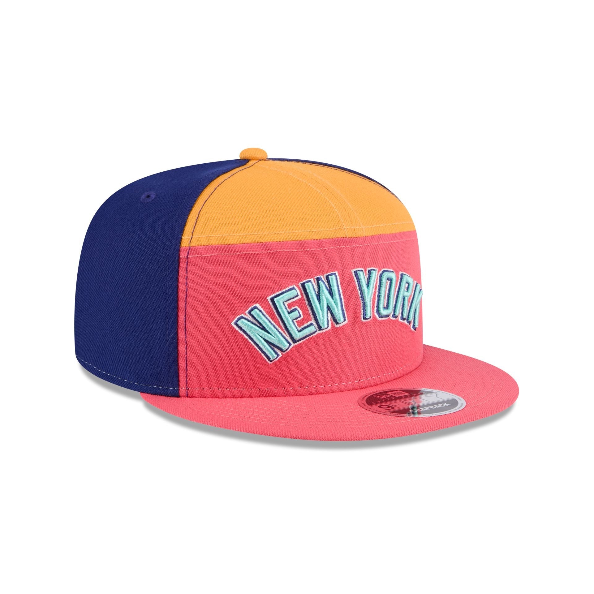 New York Yankees Coral Split Panel 9FIFTY Snapback Hat