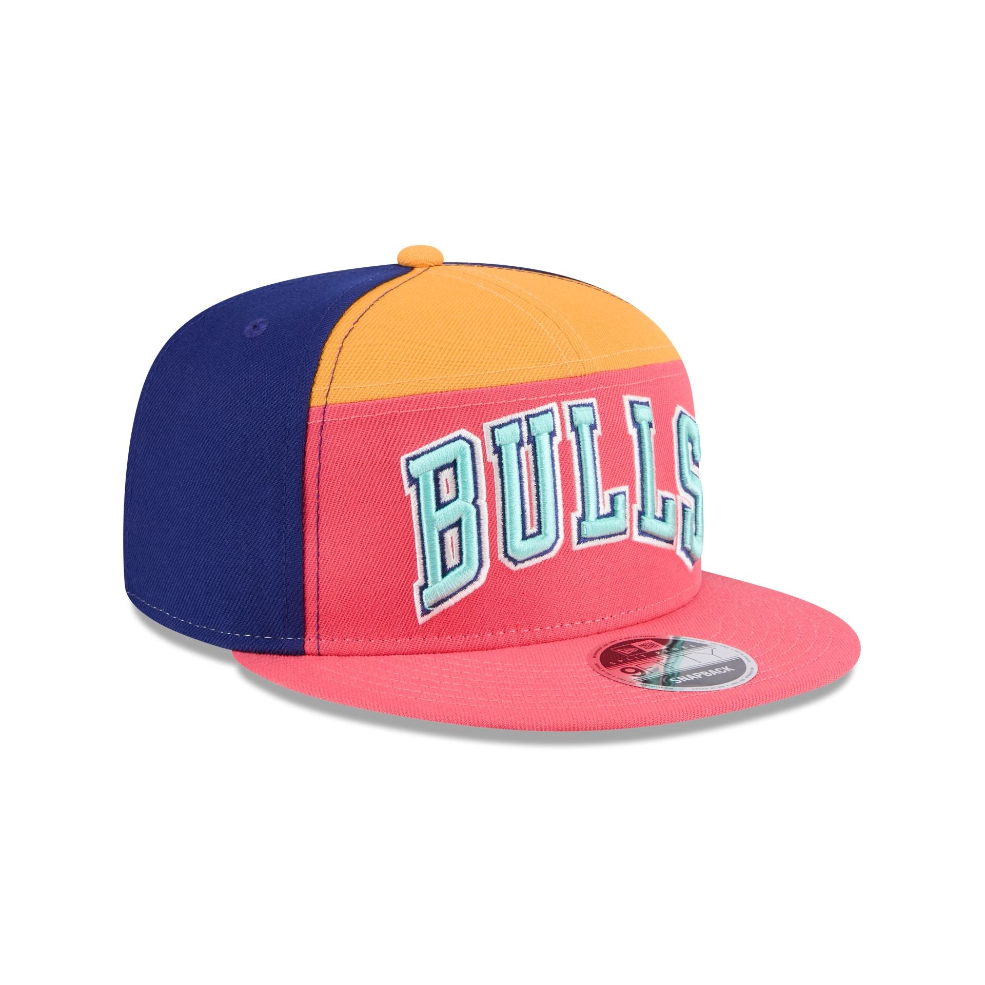 Chicago Bulls Coral Split Panel 9FIFTY Snapback Hat