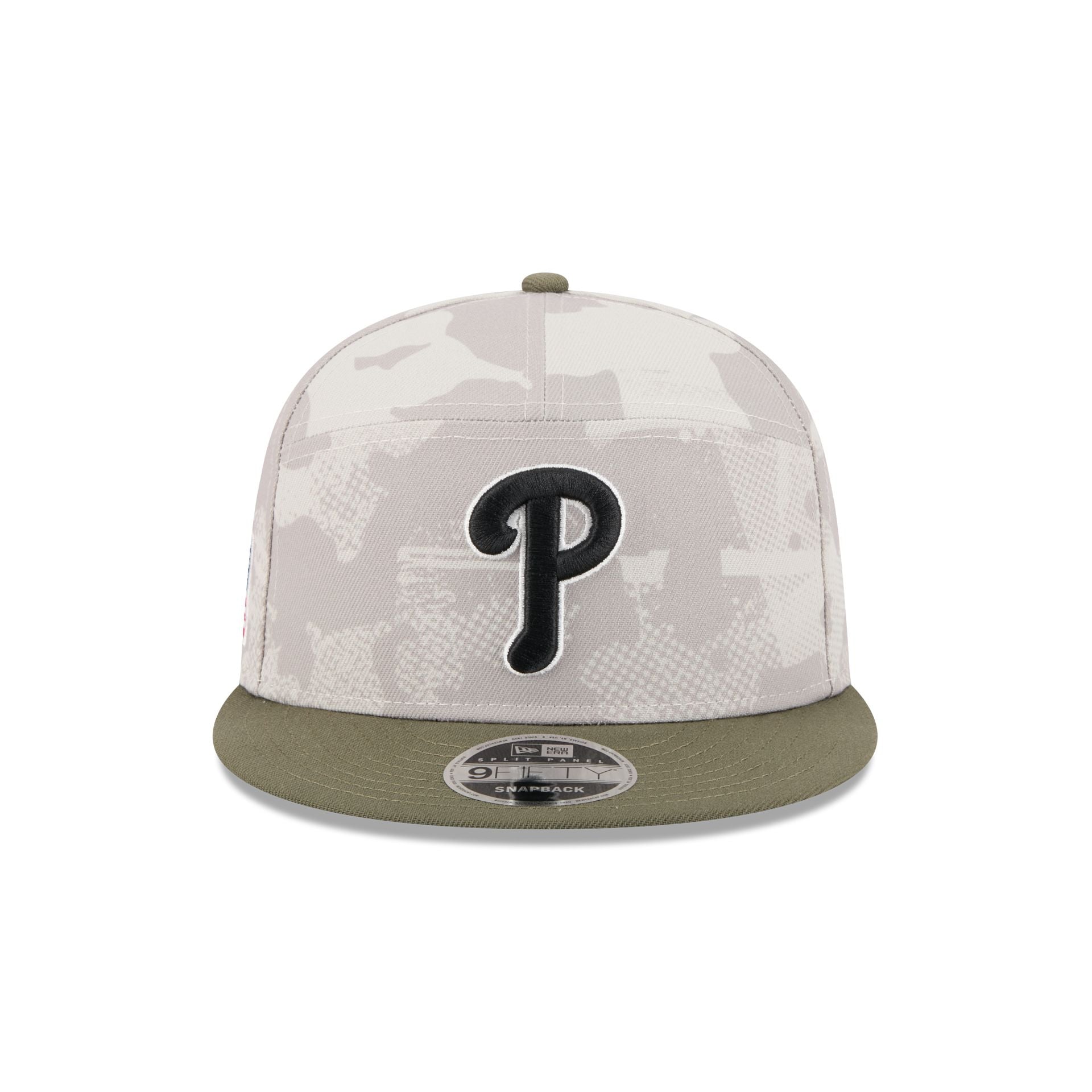 Philadelphia Phillies Armed Forces Day 2025 Split Panel 9FIFTY Snapback Hat