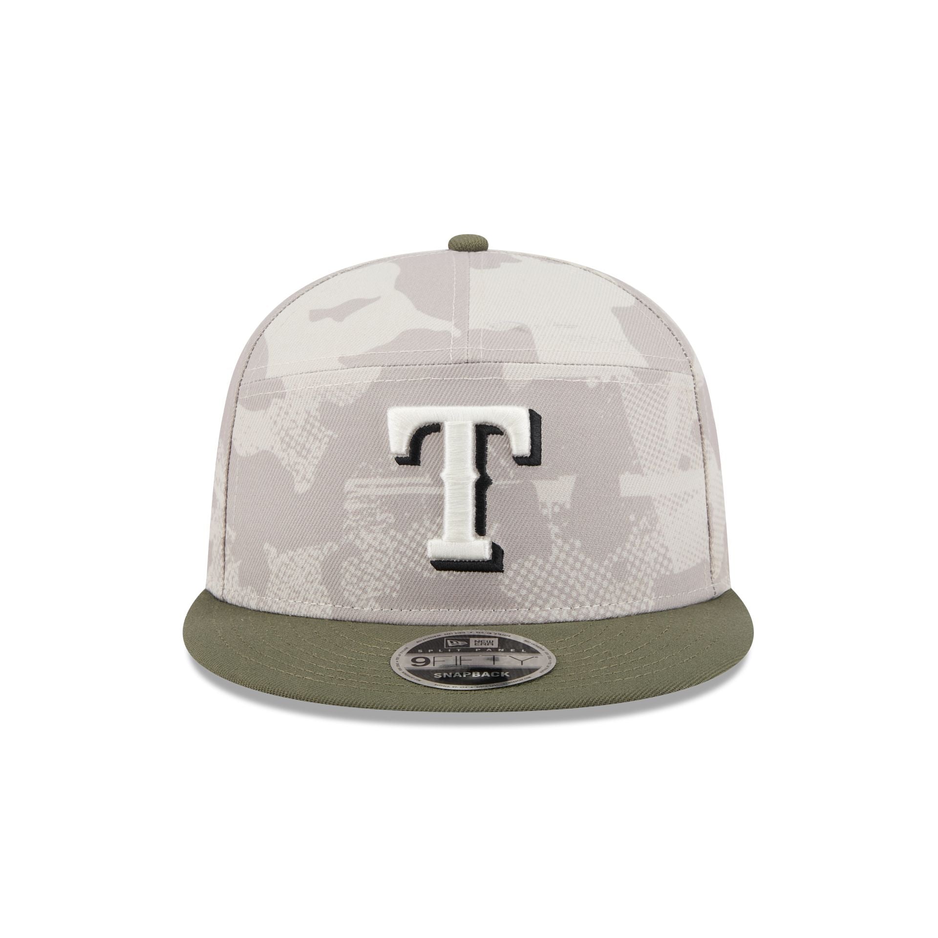Texas Rangers Armed Forces Day 2025 Split Panel 9FIFTY Snapback Hat