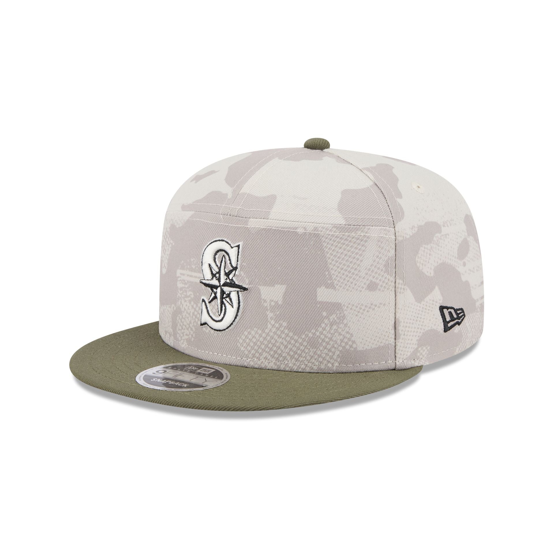 Seattle Mariners Armed Forces Day 2025 Split Panel 9FIFTY Snapback Hat