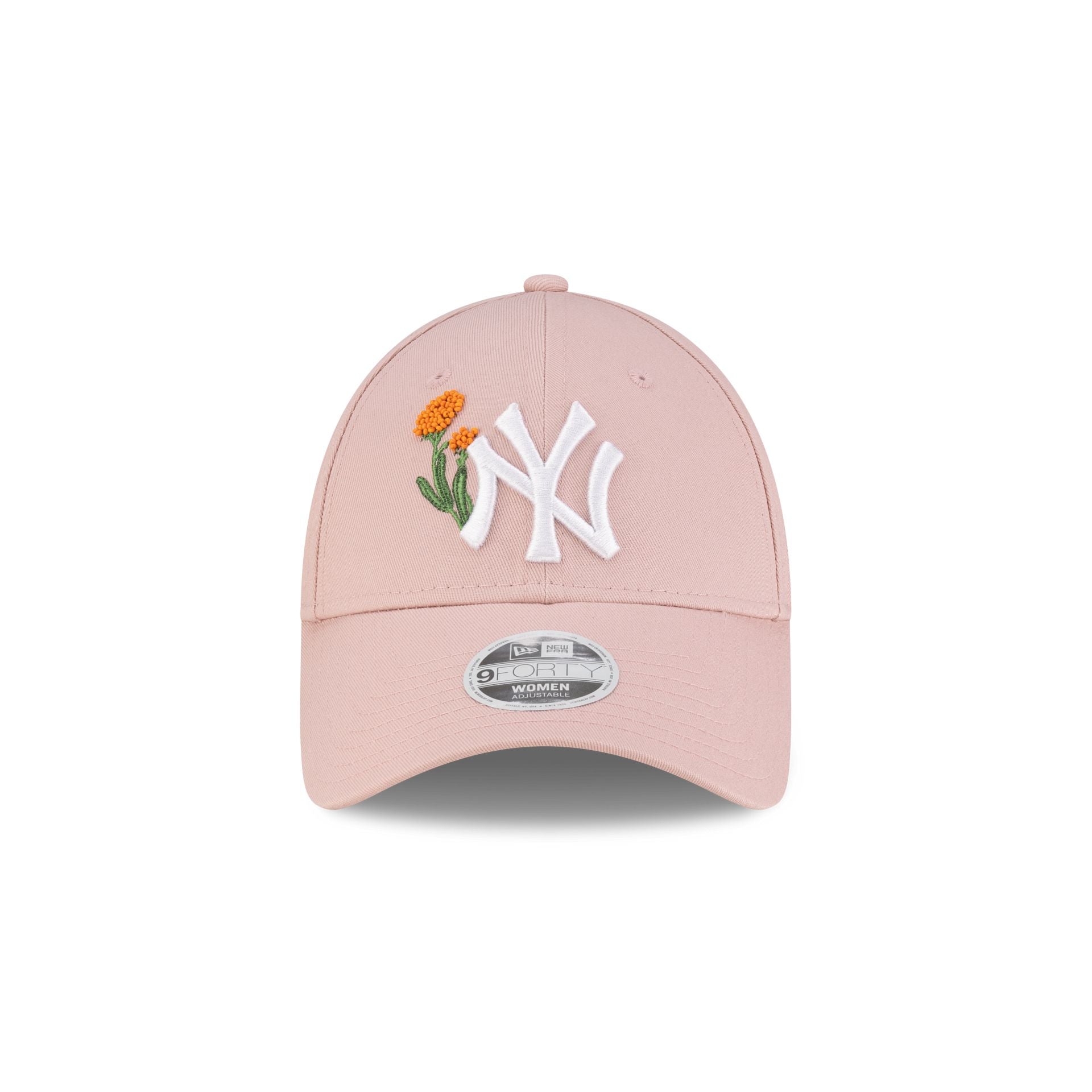 New York Yankees Beaded Floral Pastel Pink Women's 9FORTY Adjustable Hat