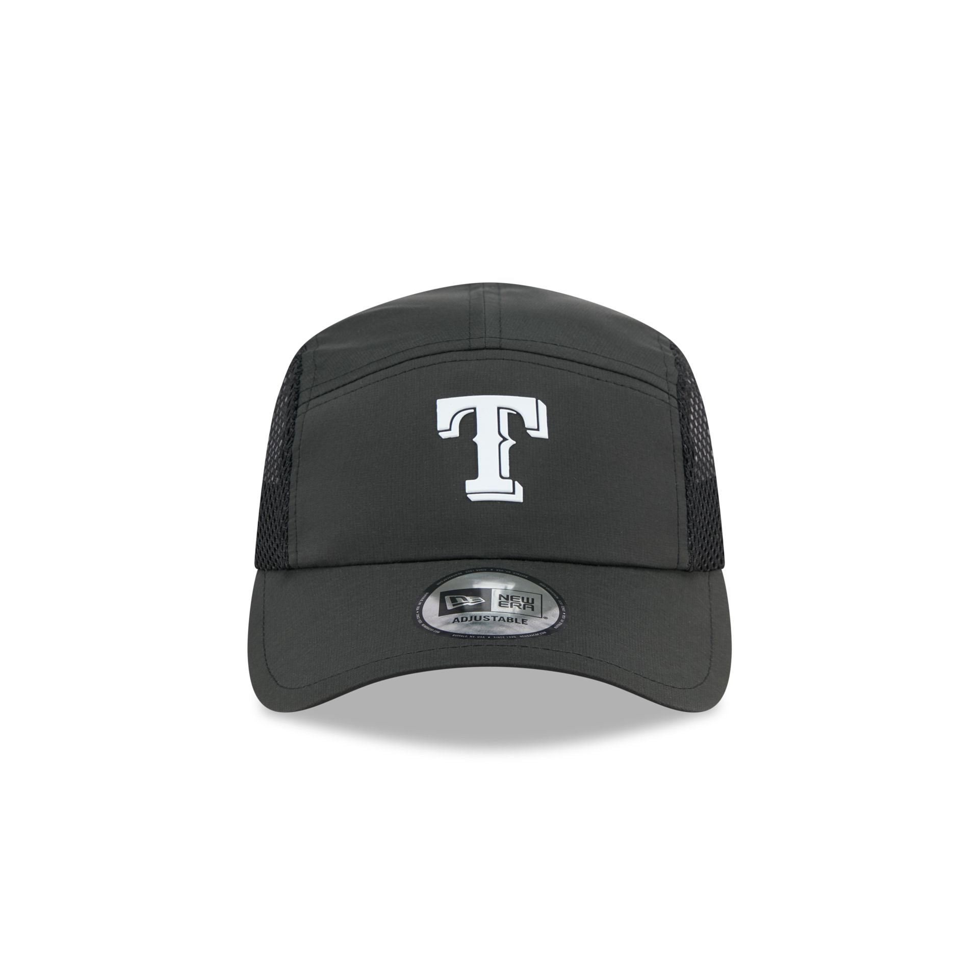 Texas Rangers Black Poly Runner Adjustable Hat