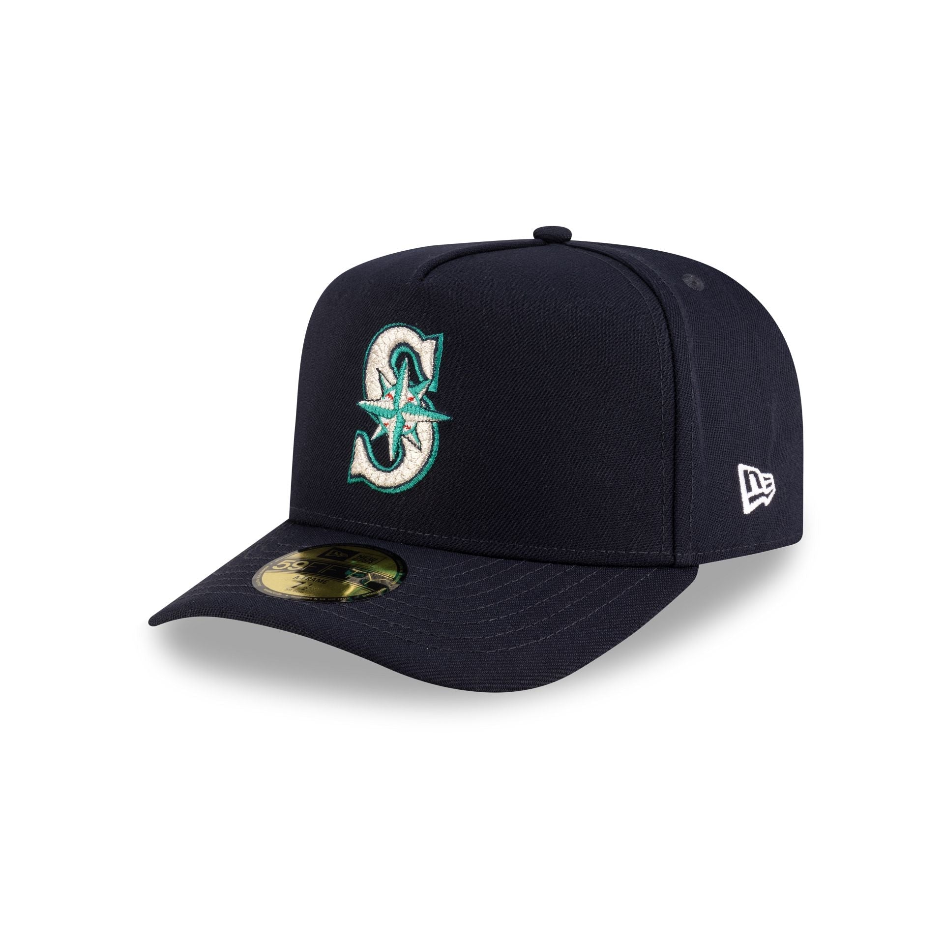 Seattle Mariners Script Safety Pin 59FIFTY A-Frame Fitted Hat