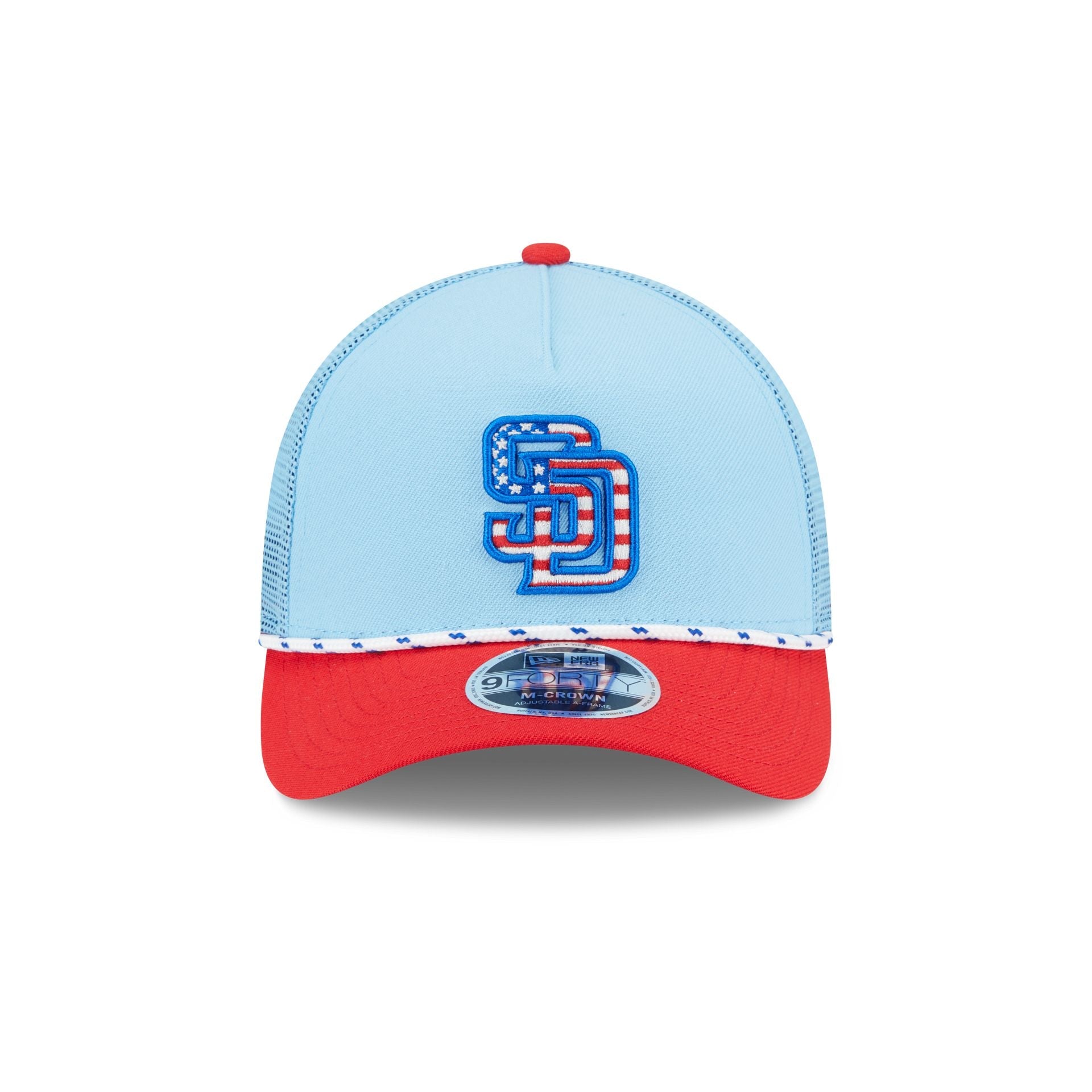 San Diego Padres Independence Day 2025 9FORTY M-Crown A-Frame Trucker Hat