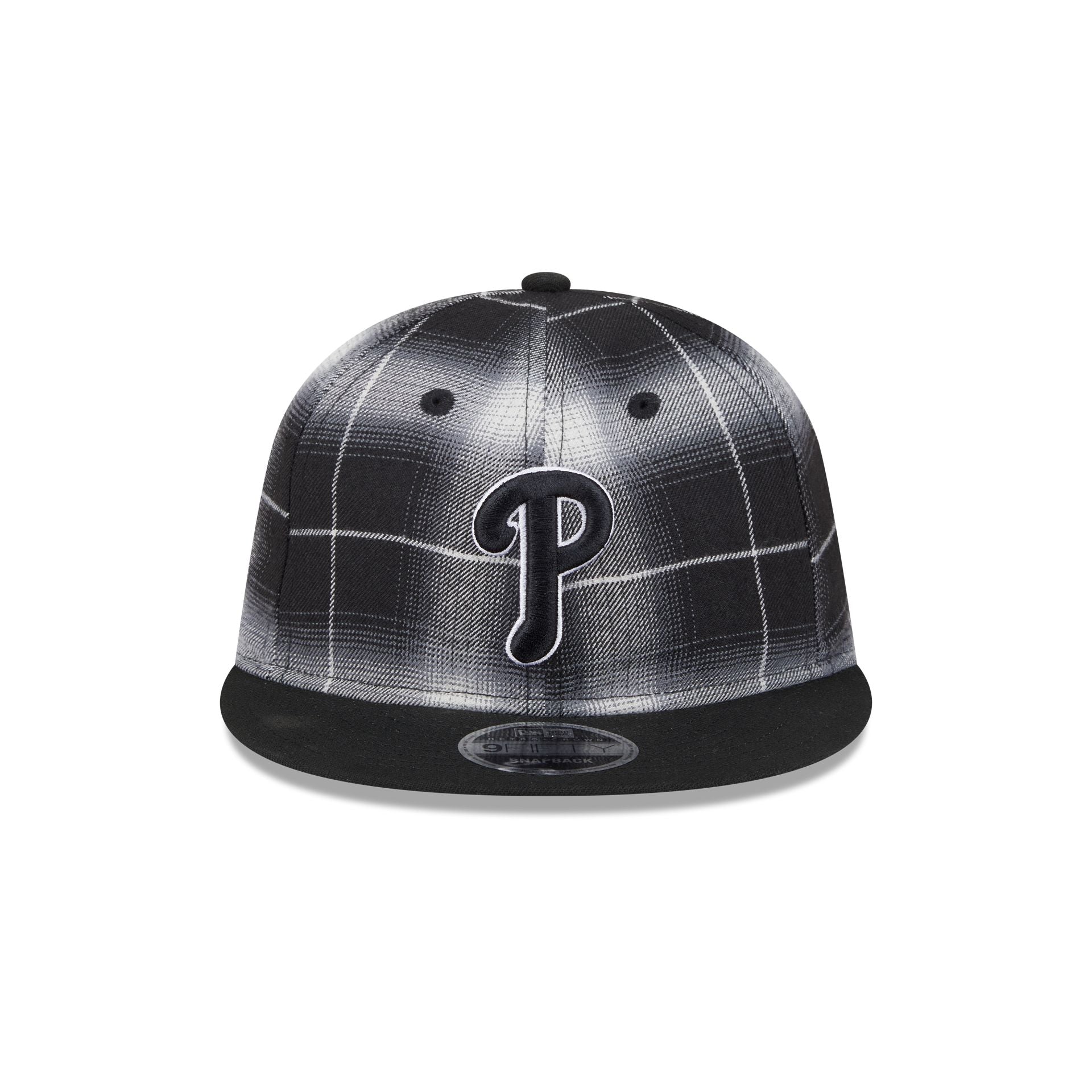 Philadelphia Phillies Black and White Plaid Retro Crown 9FIFTY Snapback Hat