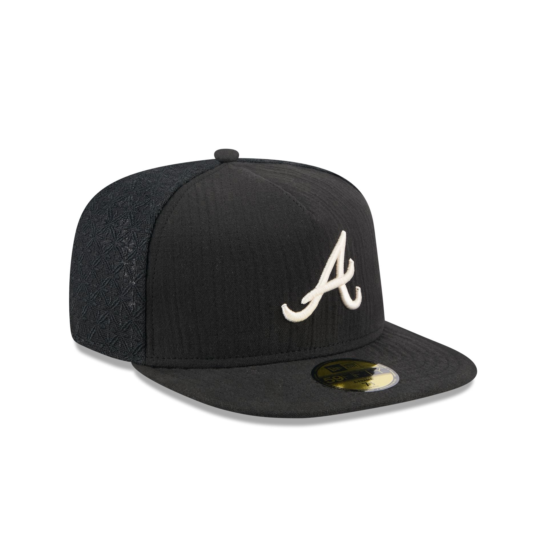 Atlanta Braves Black Mesh 59FIFTY A-Frame Fitted Hat