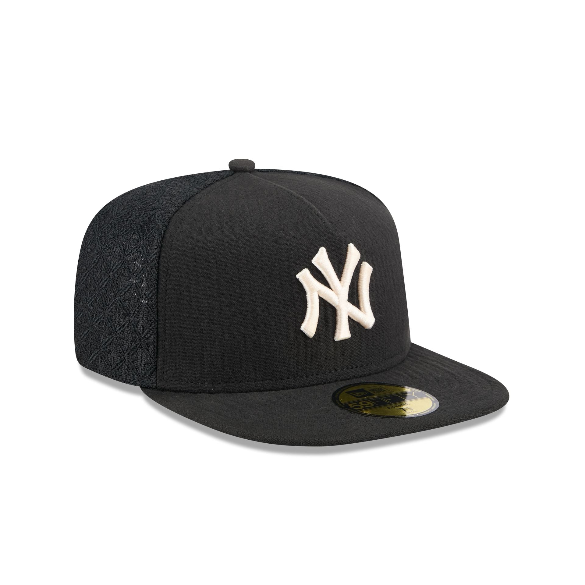 New York Yankees Black Mesh 59FIFTY A-Frame Fitted Hat