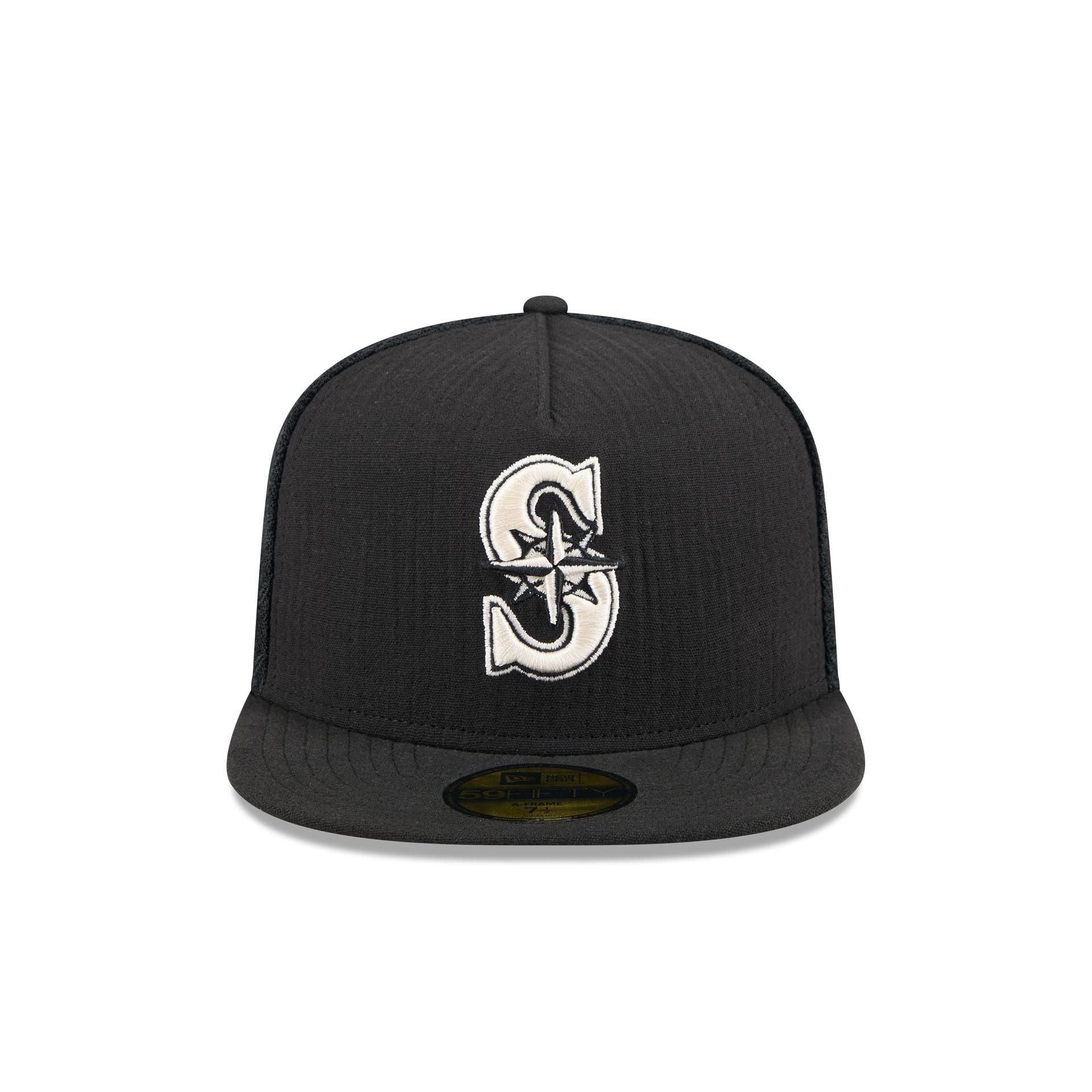 Seattle Mariners Black Mesh 59FIFTY A-Frame Fitted Hat