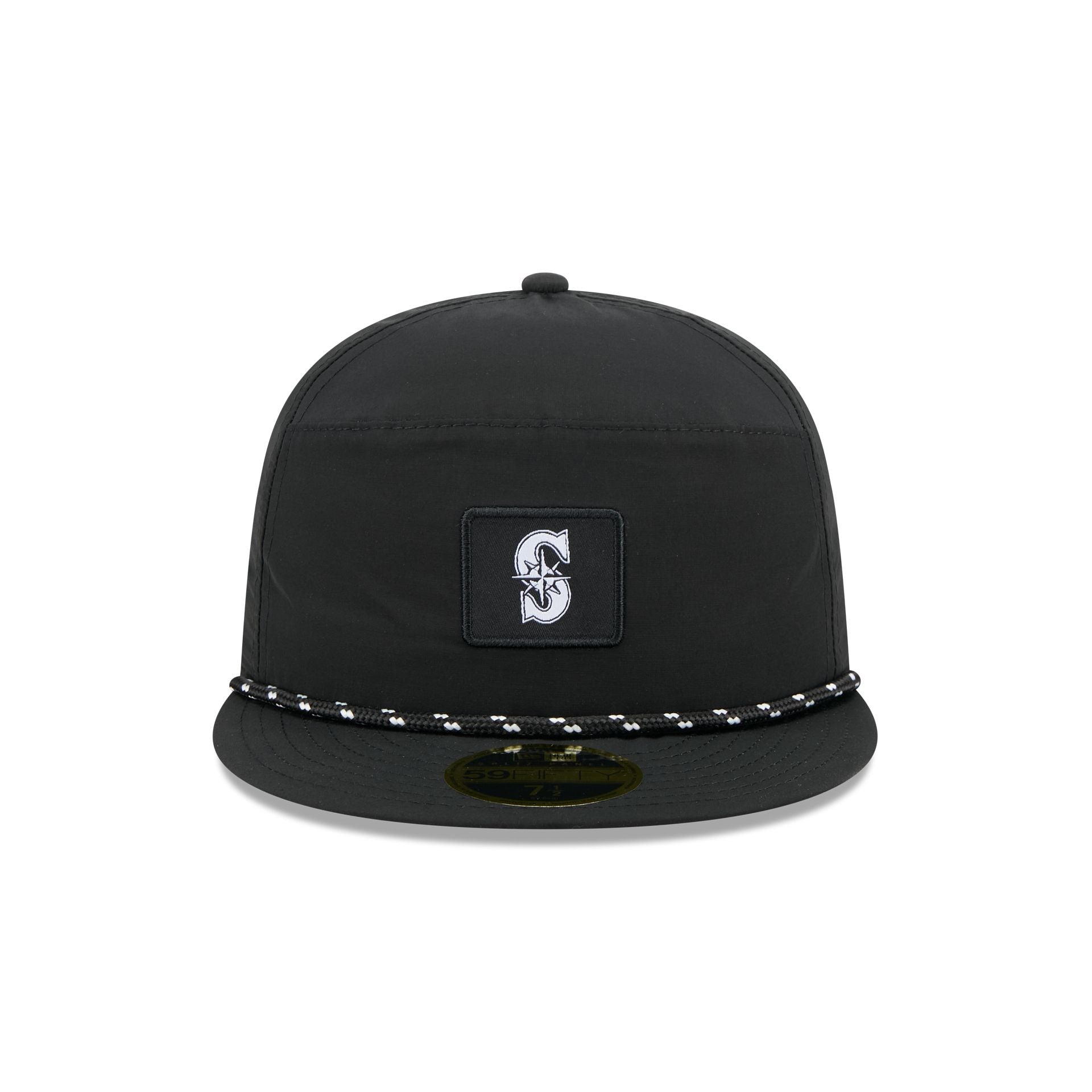 Seattle Mariners Black Poly Rope Split Panel 59FIFTY Fitted Hat
