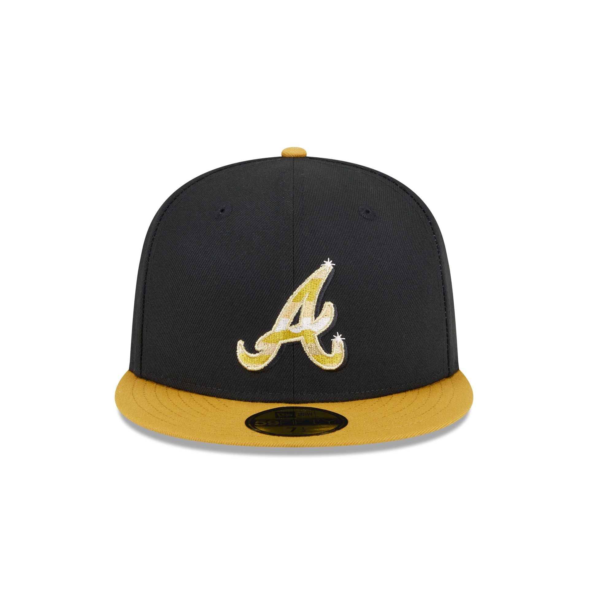 Atlanta Braves Metallic Gold Logo 59FIFTY Fitted Hat