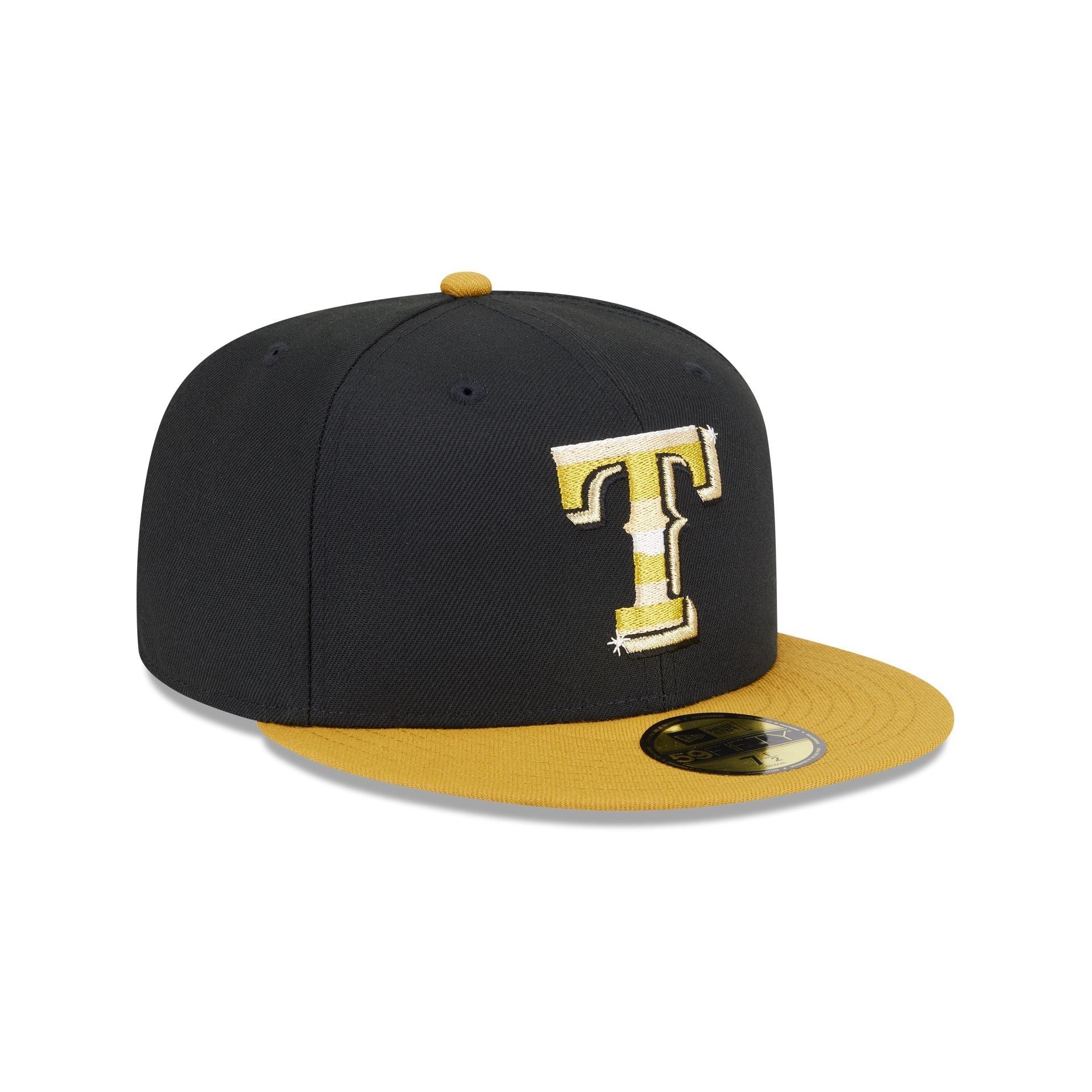 Texas Rangers Metallic Gold Logo 59FIFTY Fitted Hat