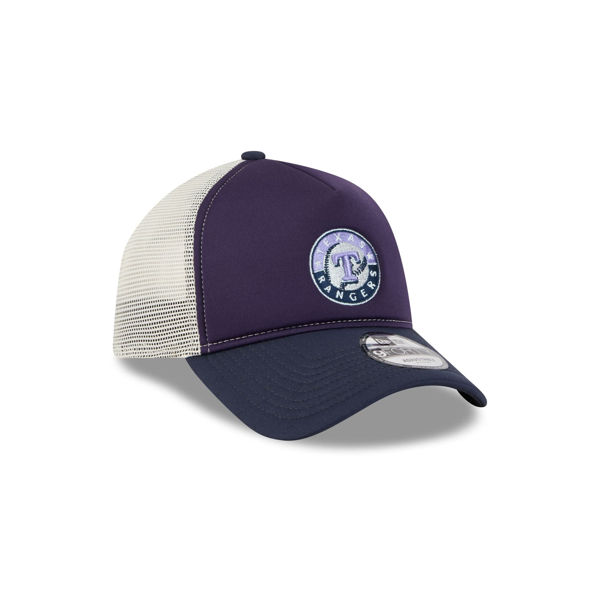 Texas Rangers Navy Purple 9FORTY A-Frame Trucker Hat