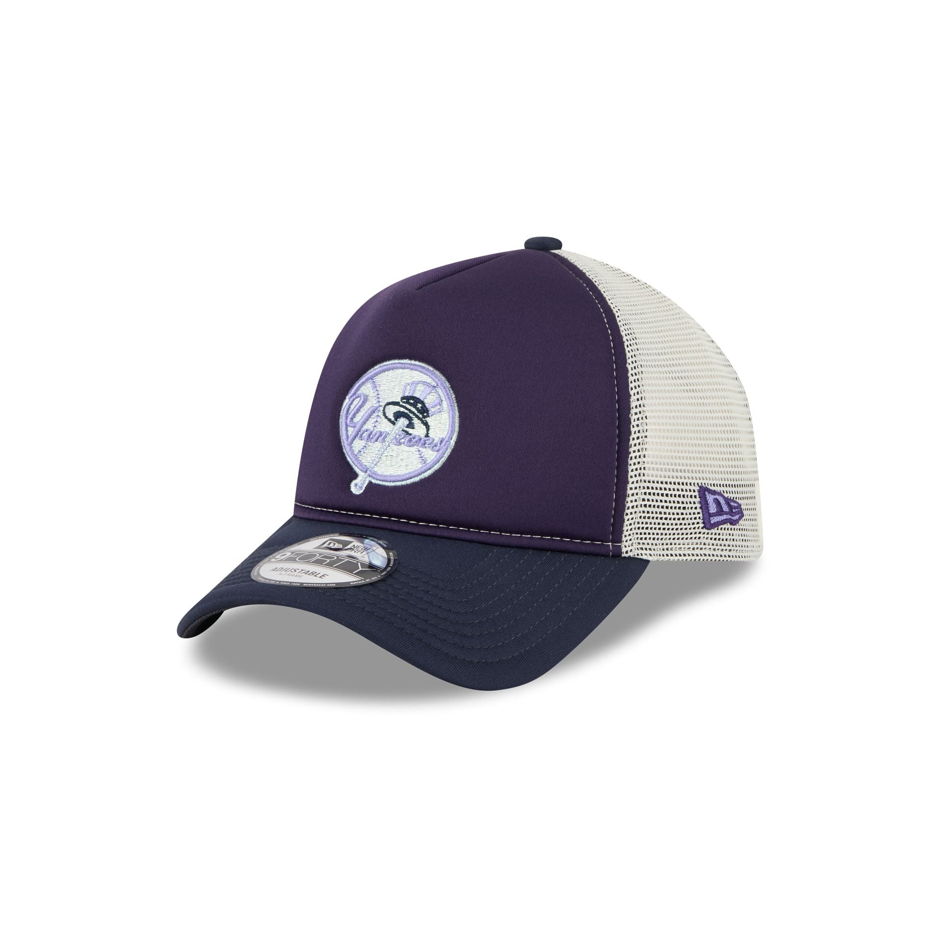 New York Yankees Navy Purple 9FORTY A-Frame Trucker Hat