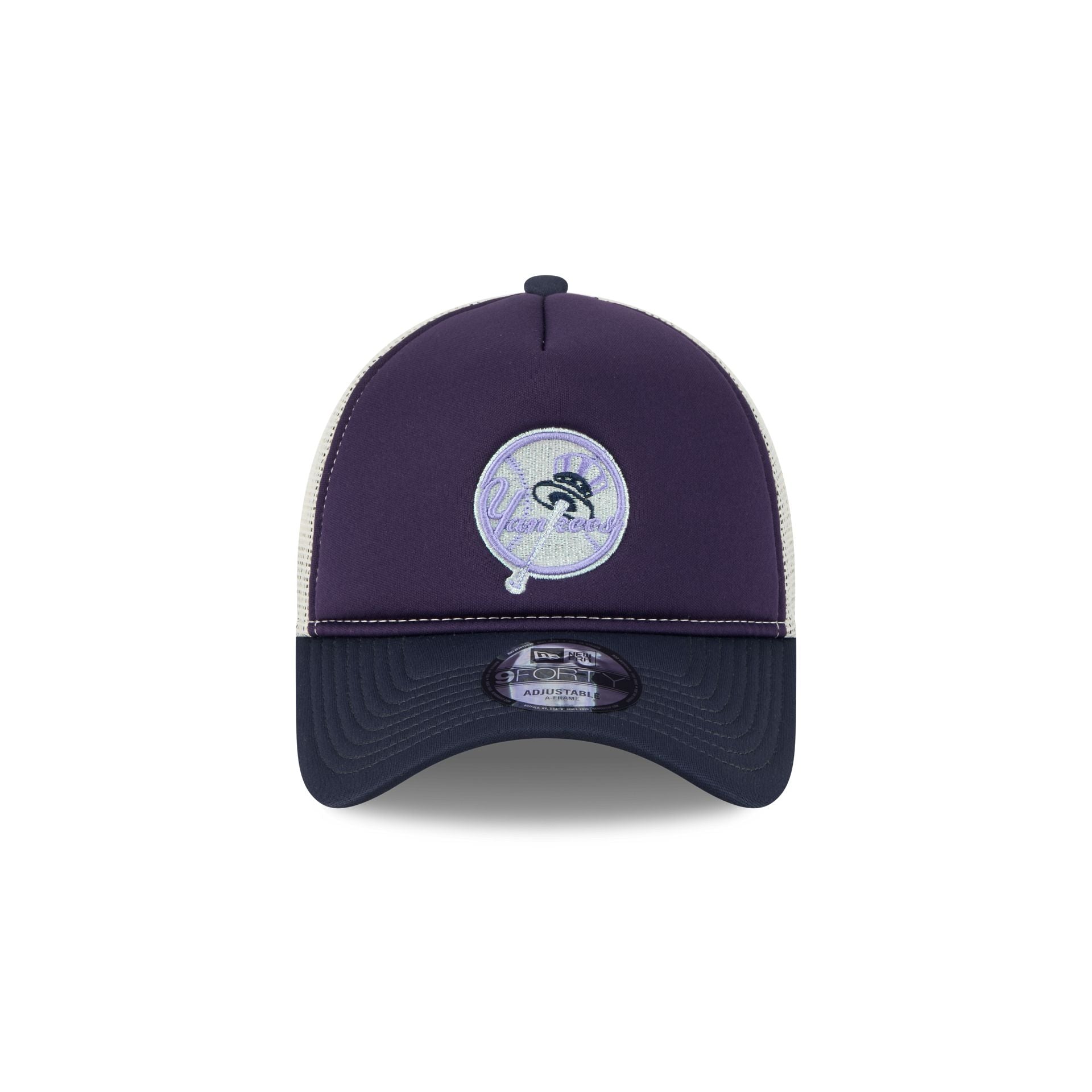 New York Yankees Navy Purple 9FORTY A-Frame Trucker Hat