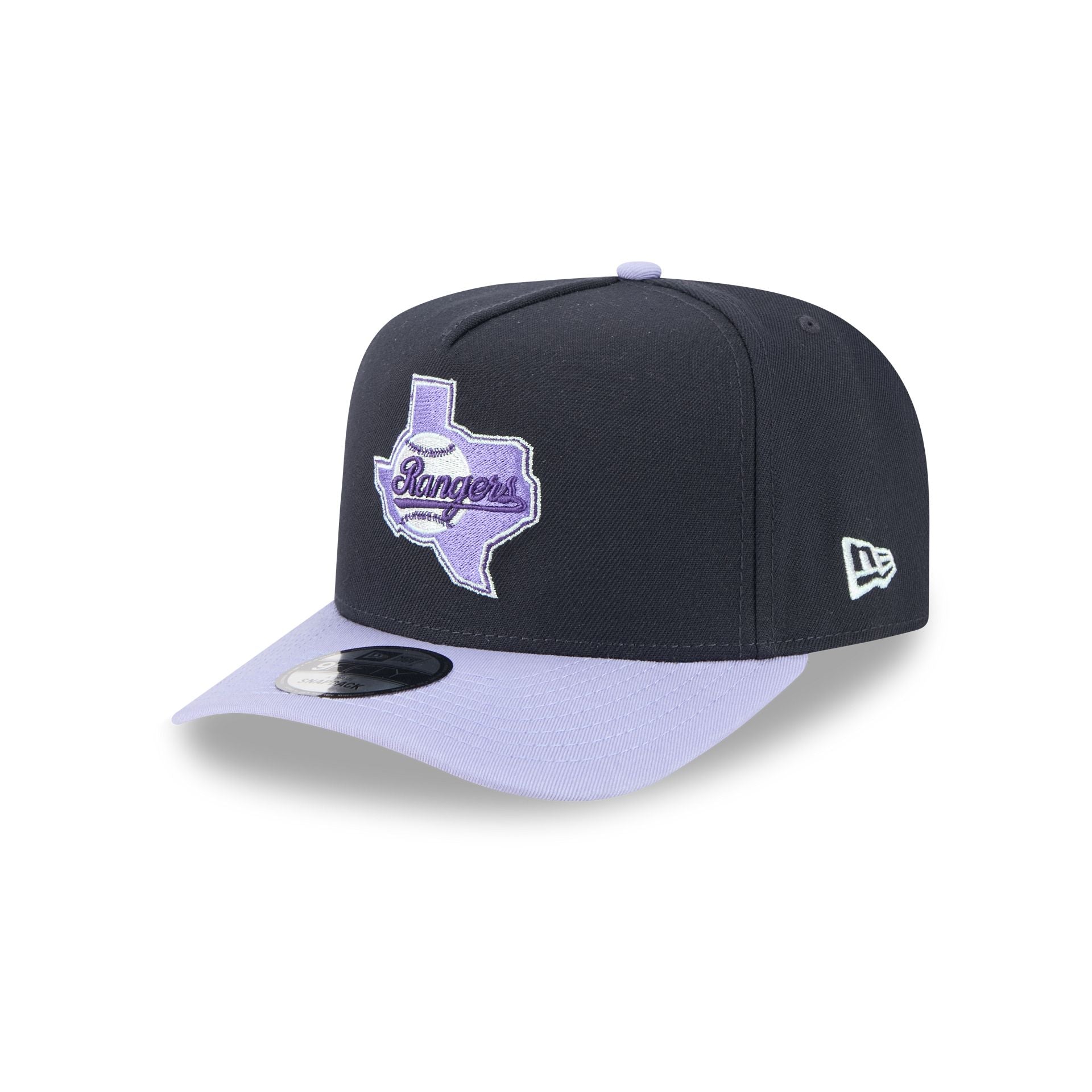 Texas Rangers Navy Lavender 9FIFTY A-Frame Snapback Hat