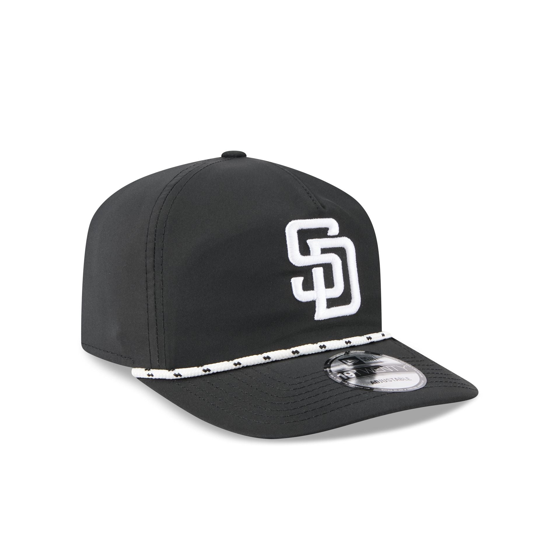 San Diego Padres Black and White Rope 19TWENTY Snapback Hat
