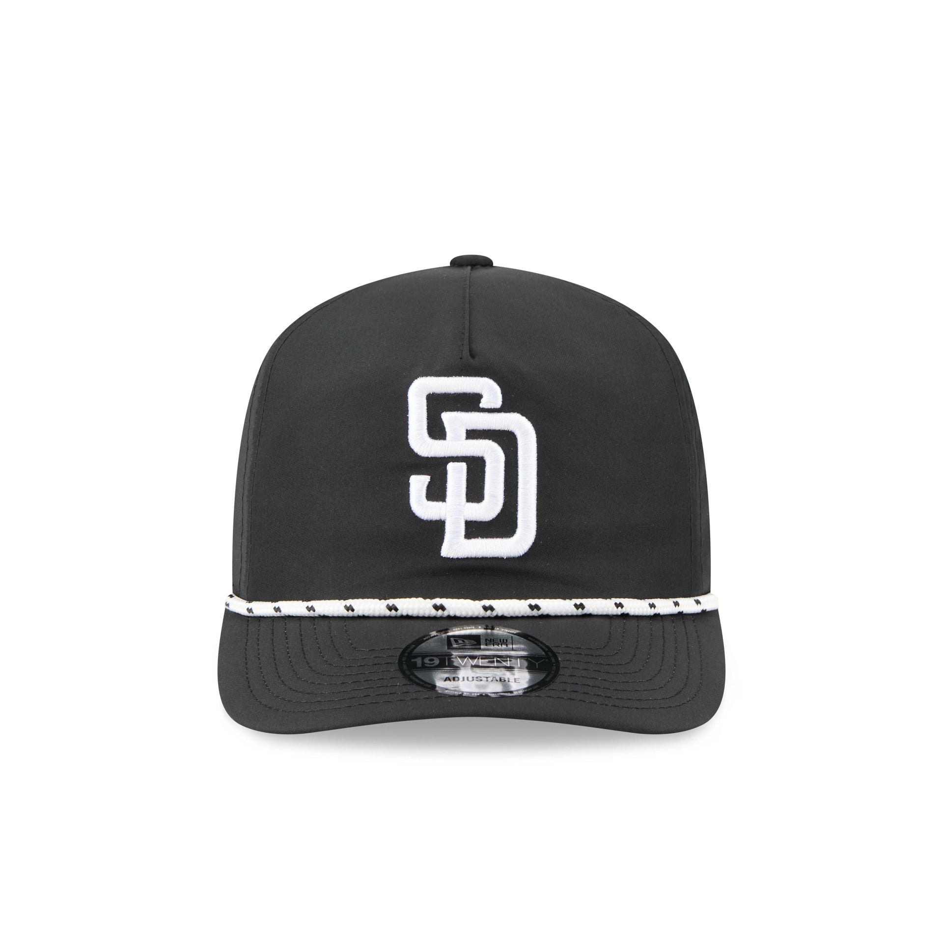 San Diego Padres Black and White Rope 19TWENTY Snapback Hat