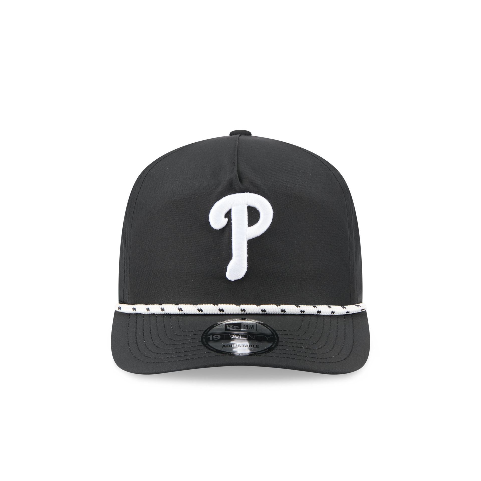 Philadelphia Phillies Black and White Rope 19TWENTY Snapback Hat