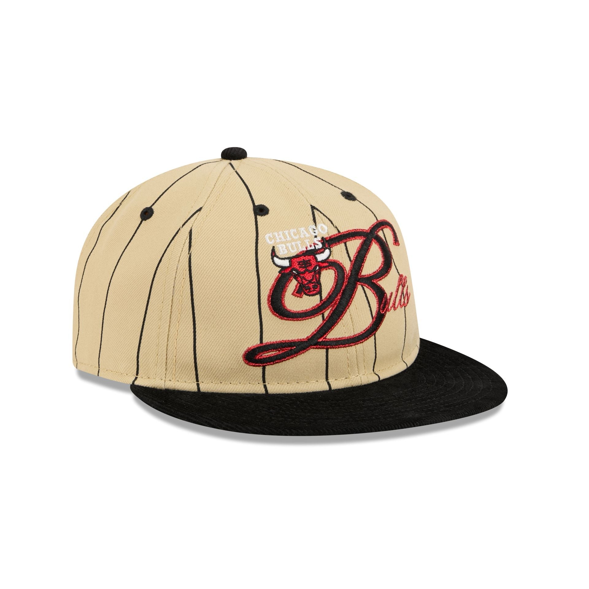 Chicago Bulls Pinstripe Script Retro Crown 9FIFTY Adjustable Hat