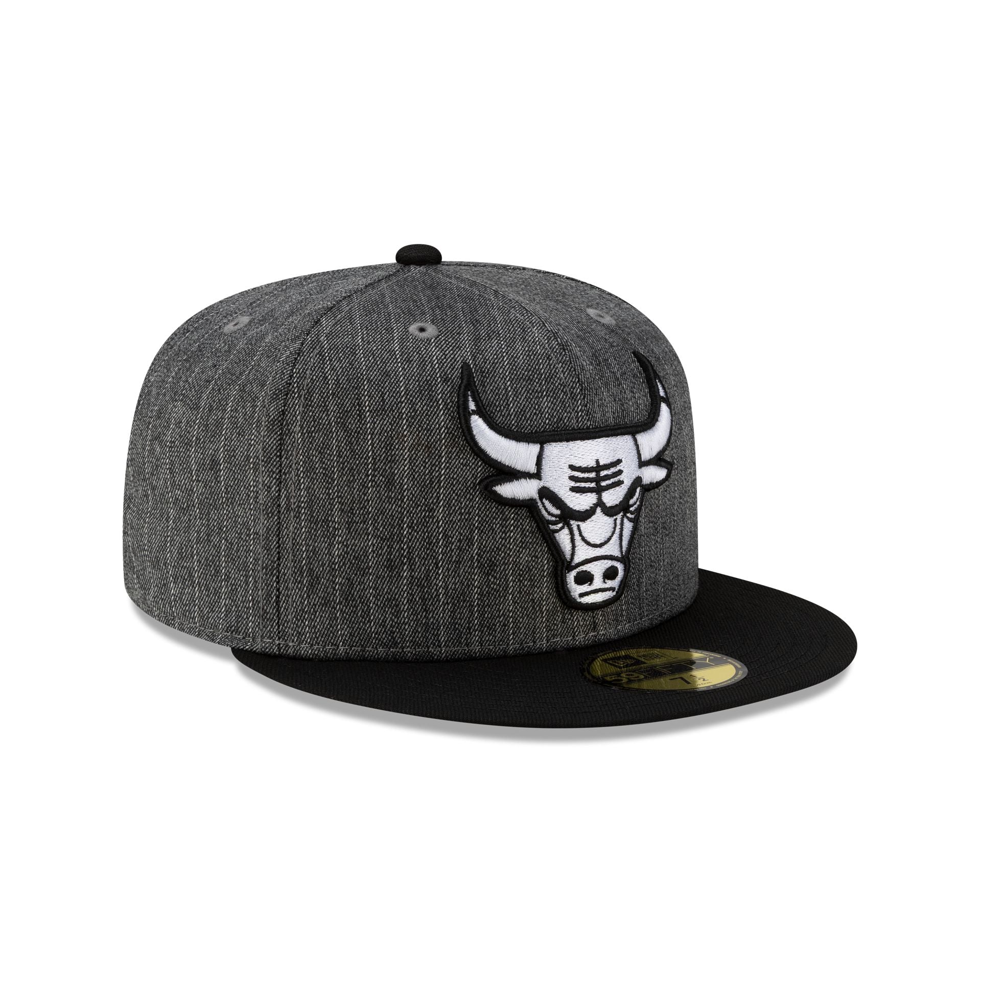 Just Caps Black Pinstripe Chicago Bulls 59FIFTY Fitted Hat