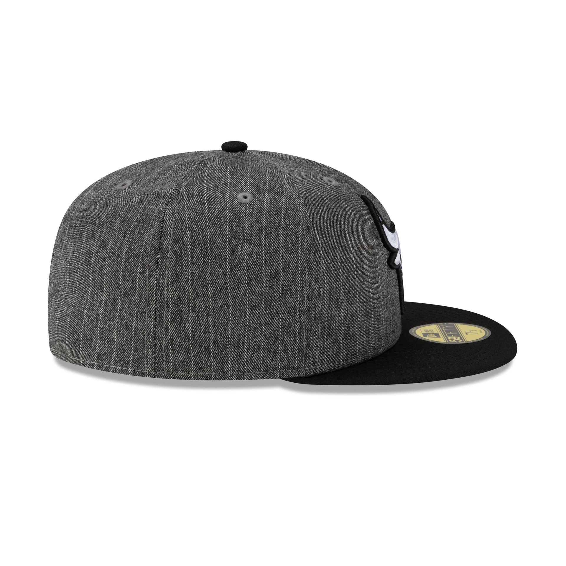 Just Caps Black Pinstripe Chicago Bulls 59FIFTY Fitted Hat