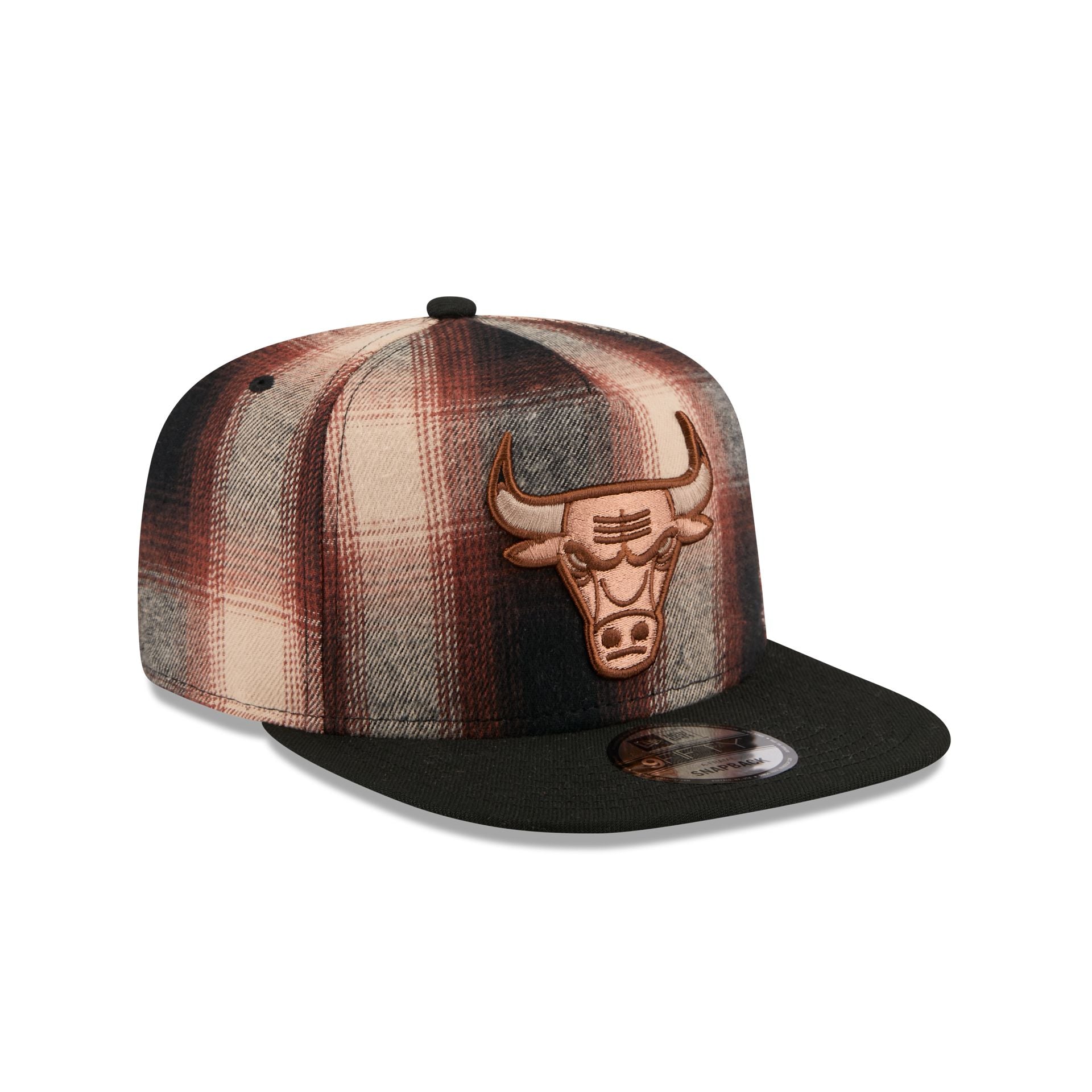 Chicago Bulls Grunge Plaid 9FIFTY A-Frame Adjustable Hat