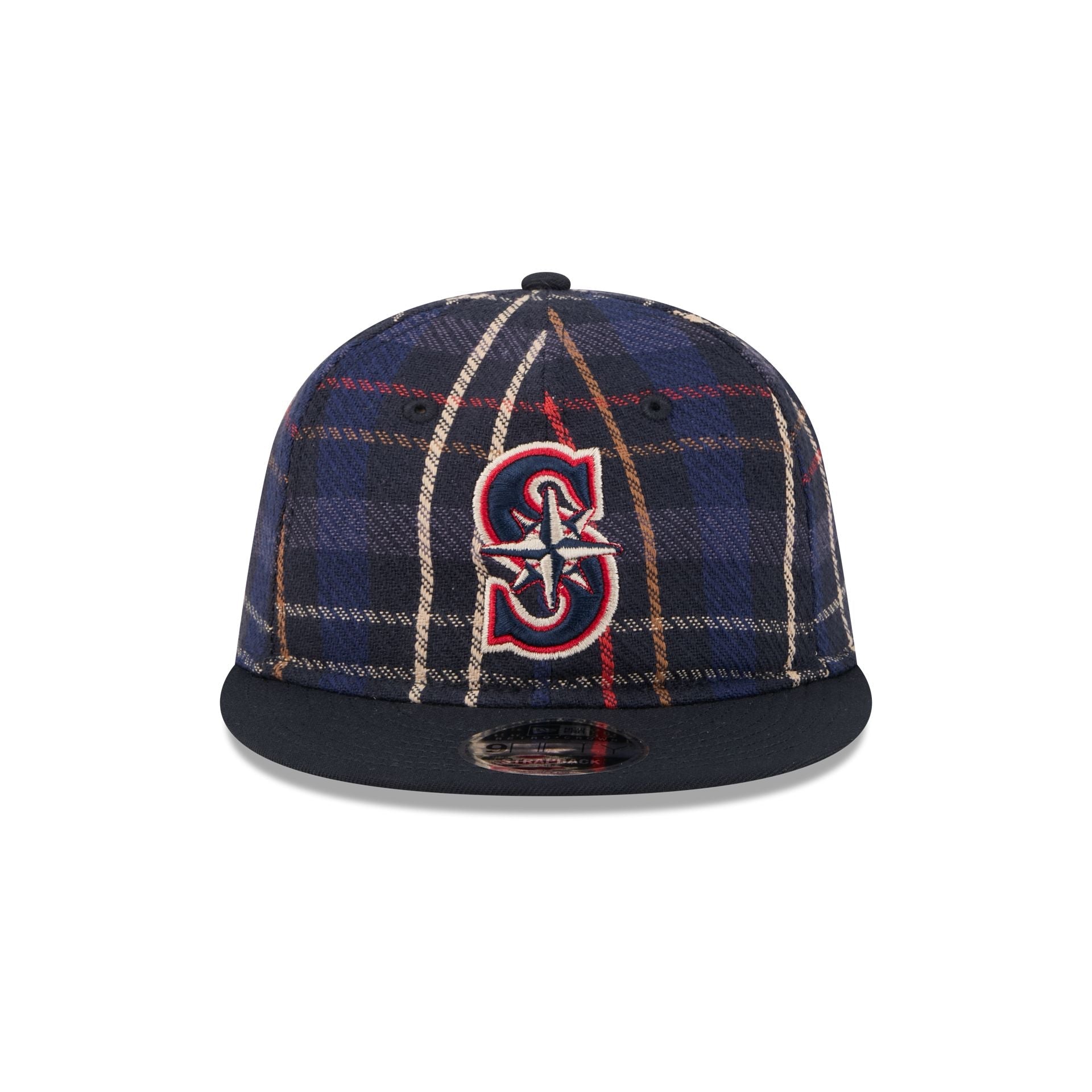 Seattle Mariners Grunge Plaid Retro Crown 9FIFTY Adjustable Hat