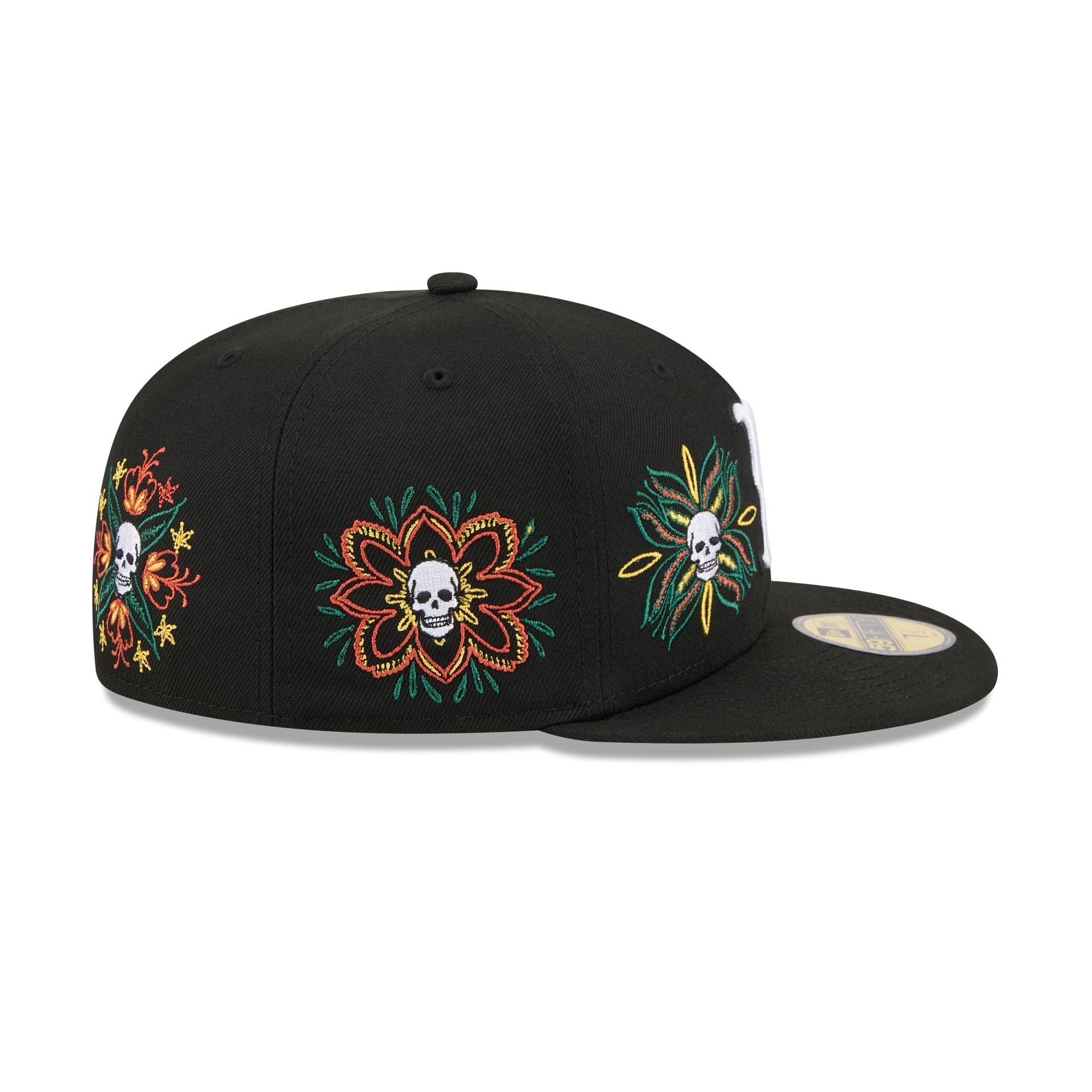 Boston Red Sox Day of the Dead Skull & Flowers 59FIFTY Fitted Hat
