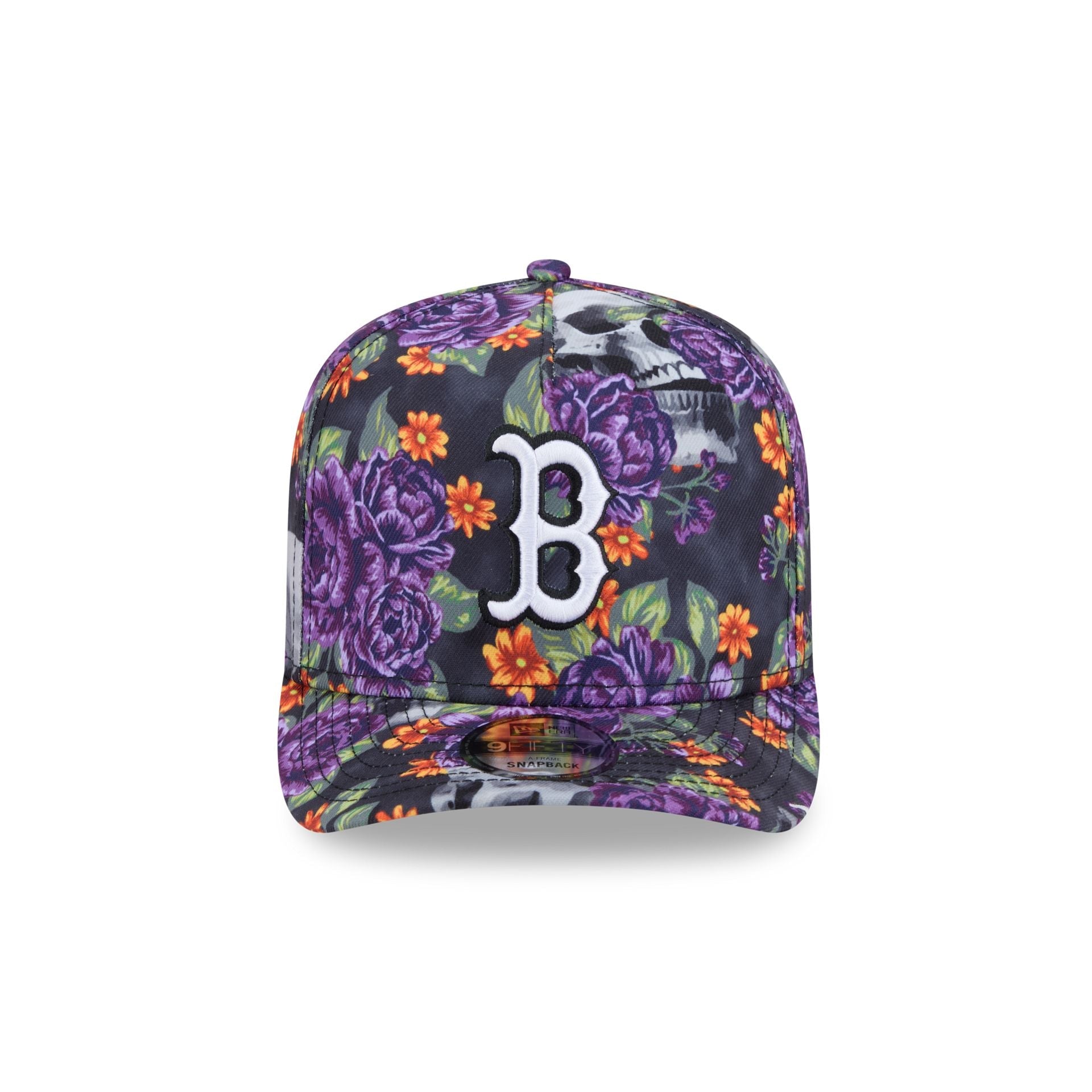 Boston Red Sox Day of the Dead Skull & Roses 9FIFTY A-Frame Snapback