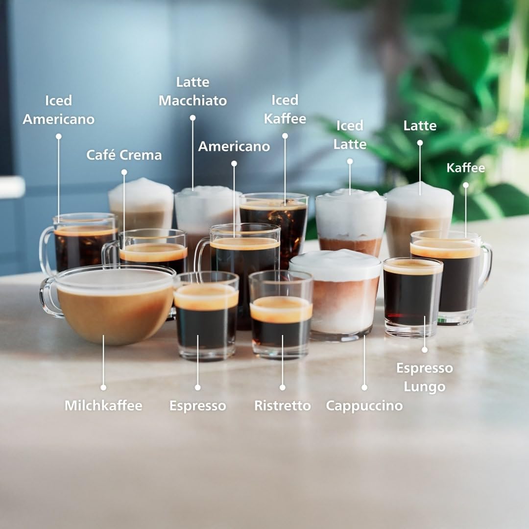 Philips Series 5500 Fully Automatic Latte Go Espresso Machine, SilentBrew Technology, Quick Start. Aromatic Coffee from Freshly Ground Beans, 20 Hot and Iced Drinks, Grey (EP5544/50)