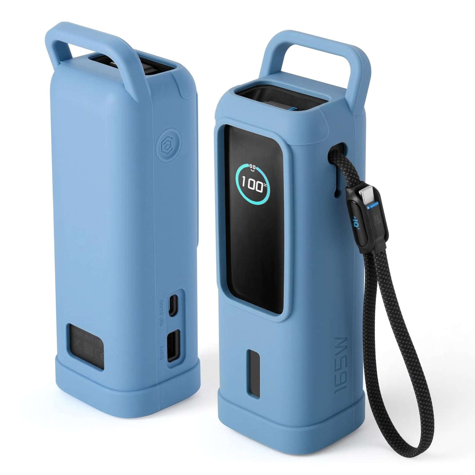 Silicone Protective Case for 25000mAh 165W Laptop Power Bank Blue Case Only