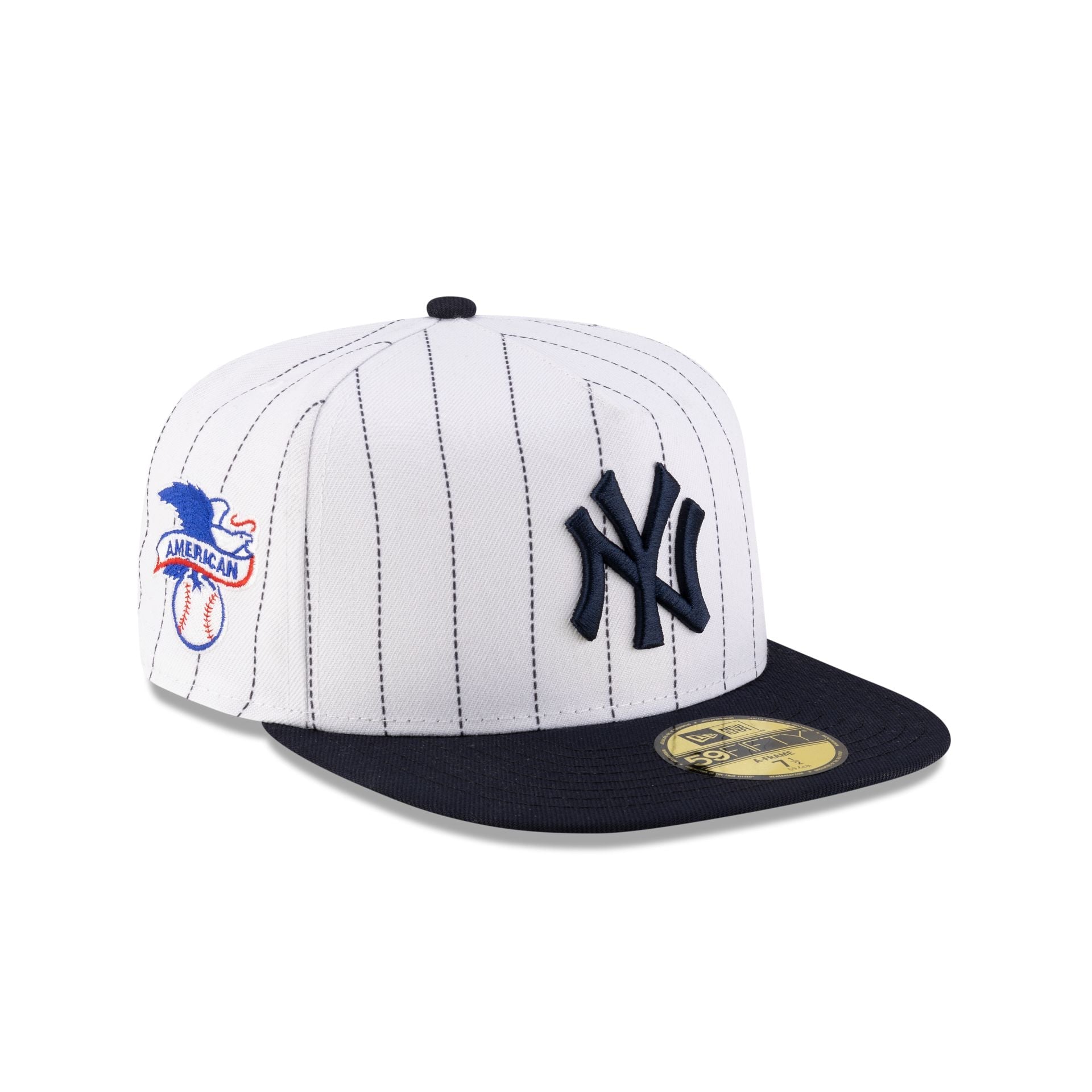 Just Caps League Sidepatch Pinstripe New York Yankees 59FIFTY A-Frame Fitted Hat