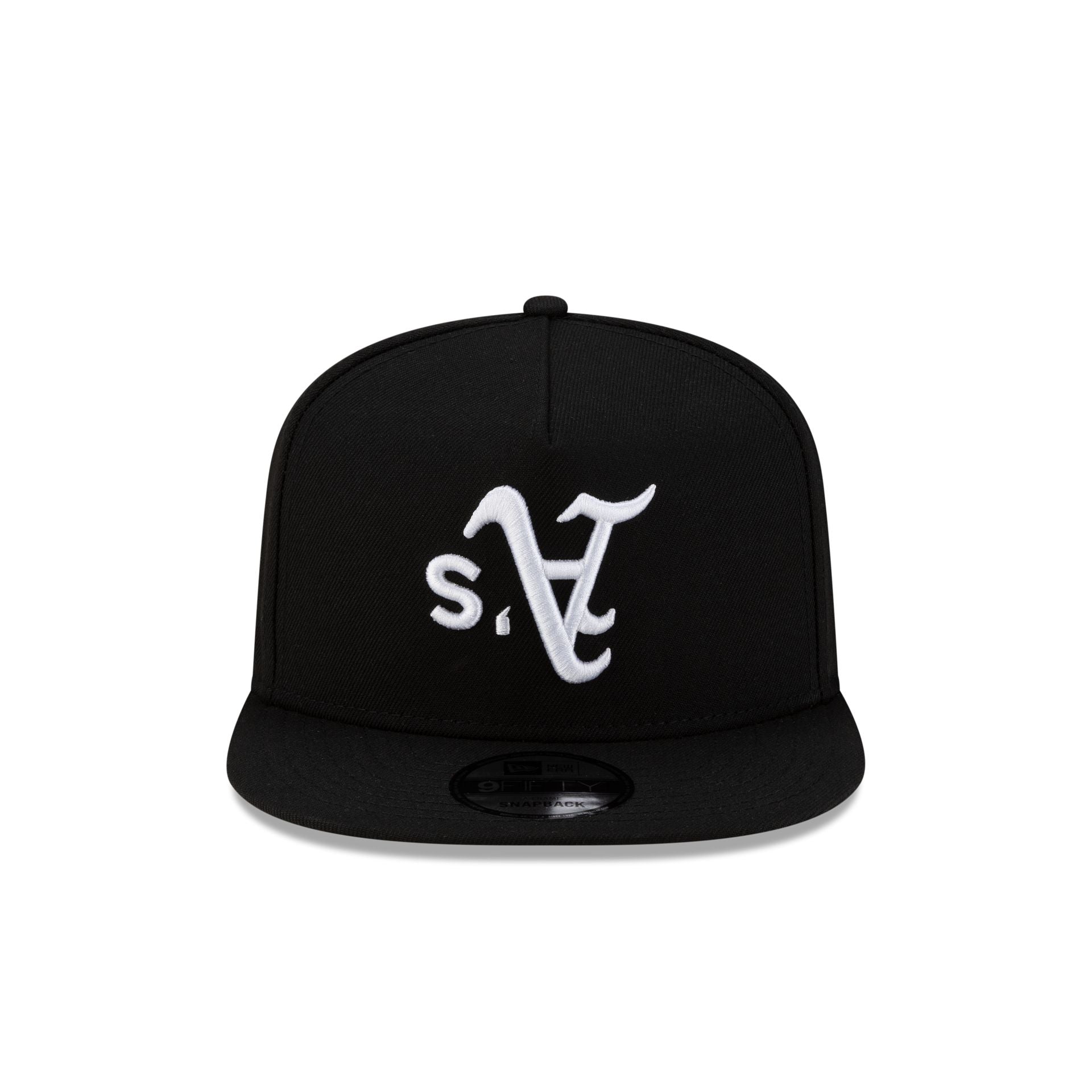 Athletics Upside Down Logo Black 9FIFTY A-Frame Snapback Hat
