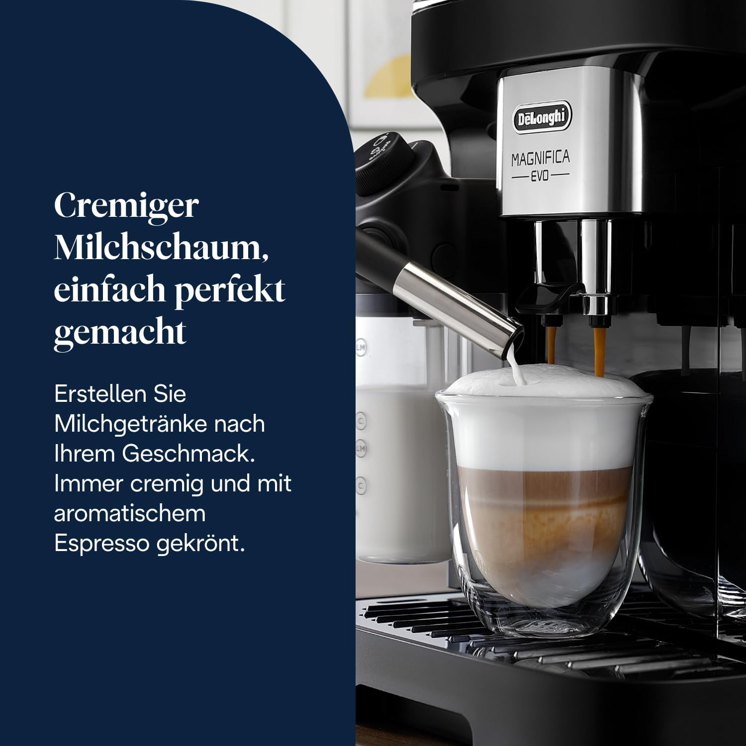 De'Longhi Magnifica Evo - Perfetto Fully Automatic Coffee Machine with LatteCrema Milk Frother, 7 One-Touch Drinks, Cappuccino, Espresso Coffee Machine, Soft Touch Control Panel, Black (ECAM292.81.B)