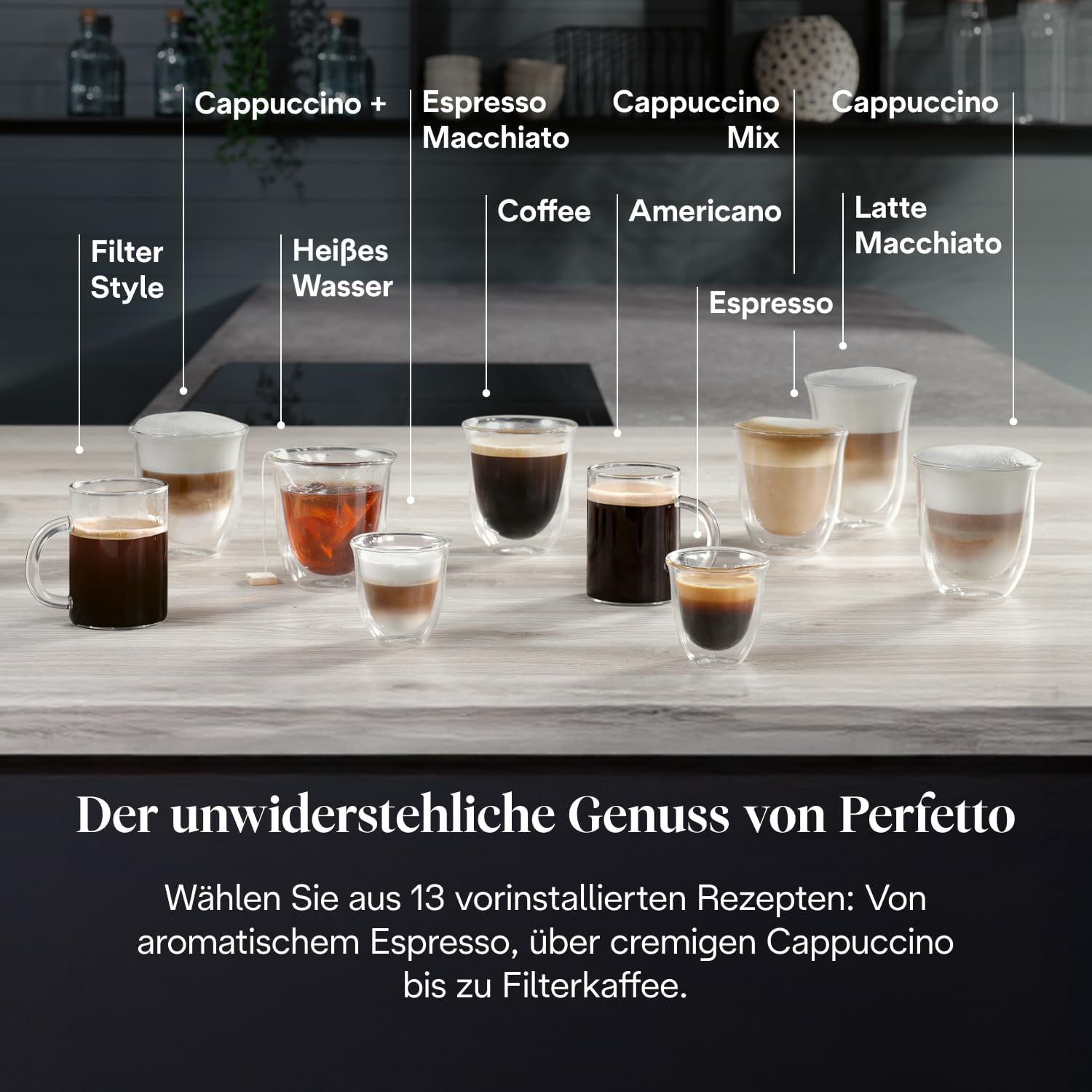 De'Longhi Magnifica Evo Next - Perfetto Fully Automatic Coffee Machine with LatteCrema Milk Frother, 13 One-Touch Drinks, Coffee and Cappuccino Coffee Machine, Coloured Touch Display, Titanium