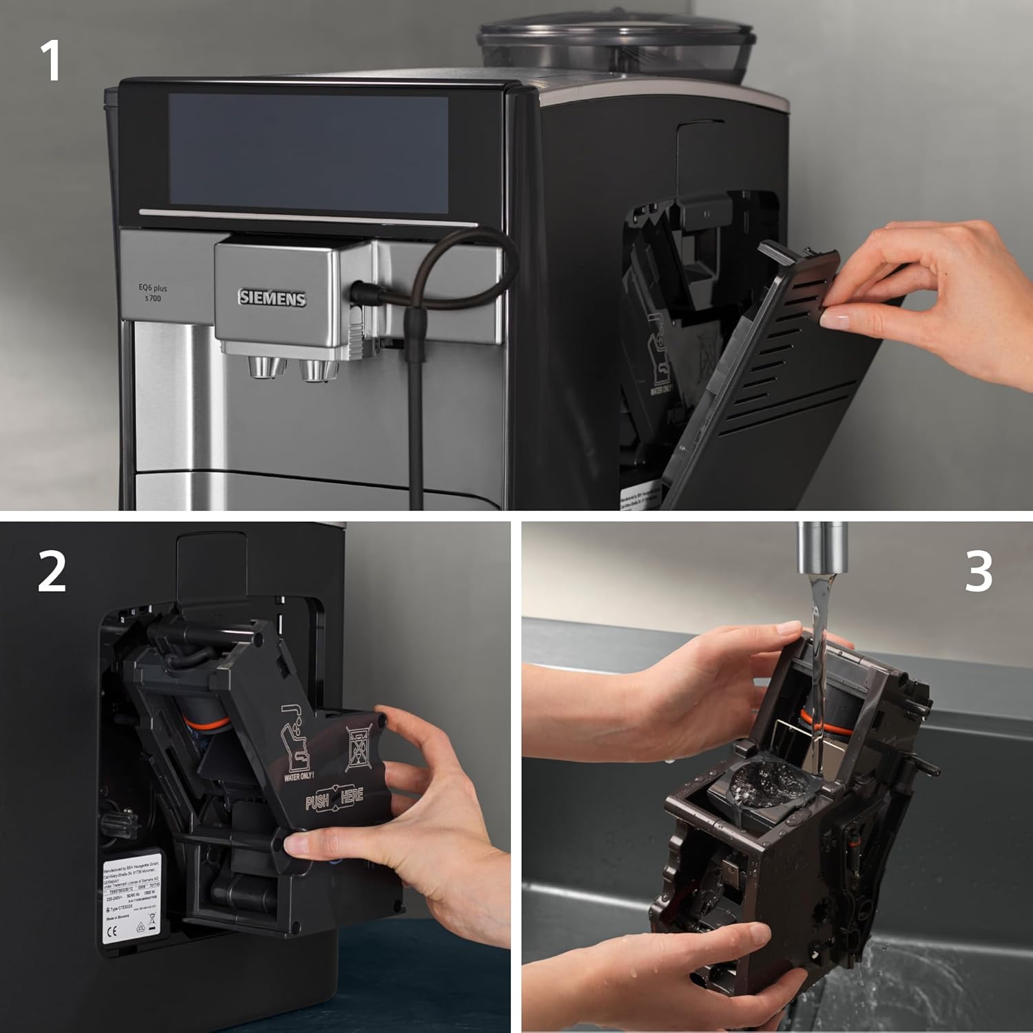 SIEMENS EQ.6 Plus s700 Fully Automatic Coffee Maker, 1500 W, Ceramic Grinder, Touch Sensor Direct Selection Buttons, Personalised Drinks, Double Cup Cover, Stainless Steel