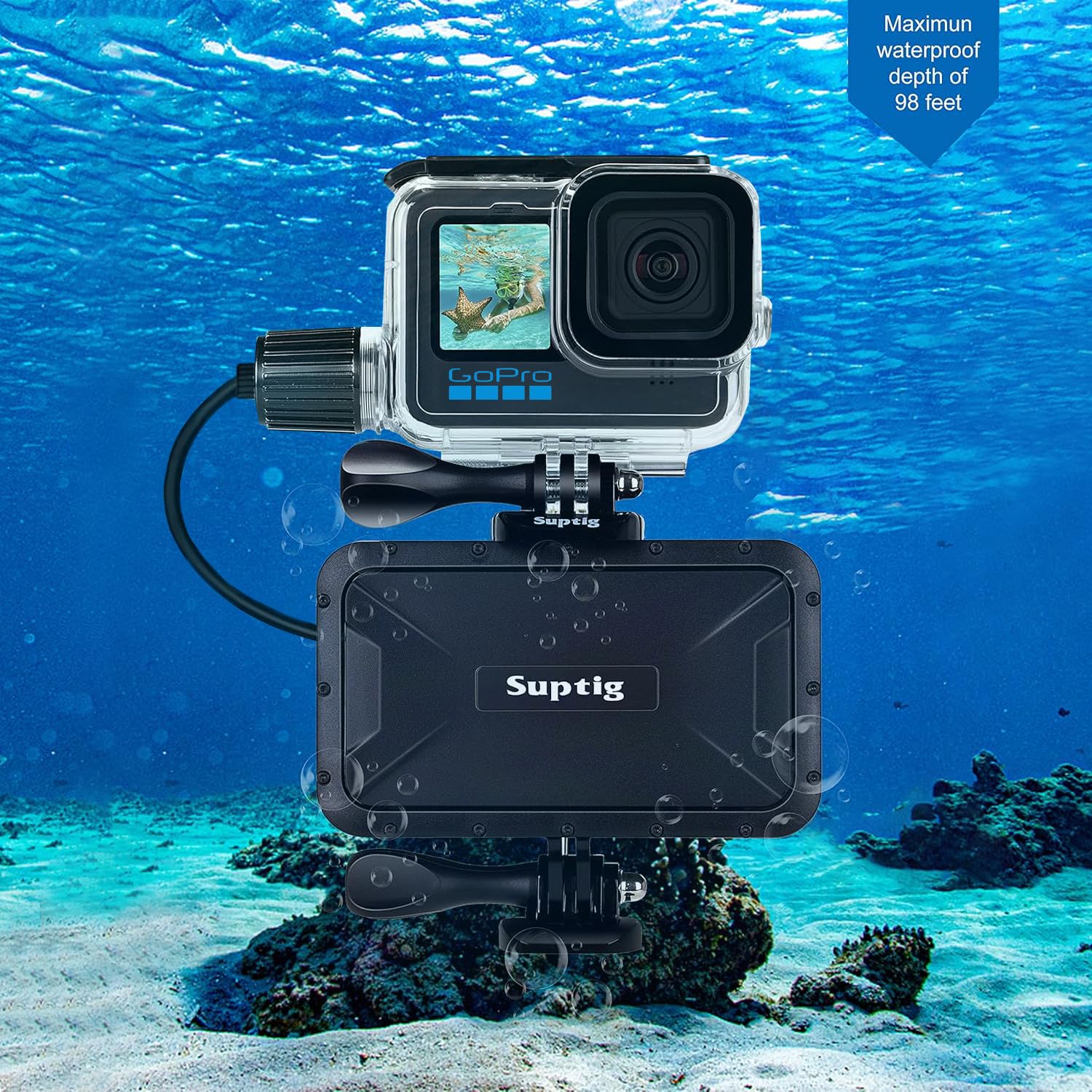 Portable 7800mAh Power Bank for Action Cameras and Phone Black