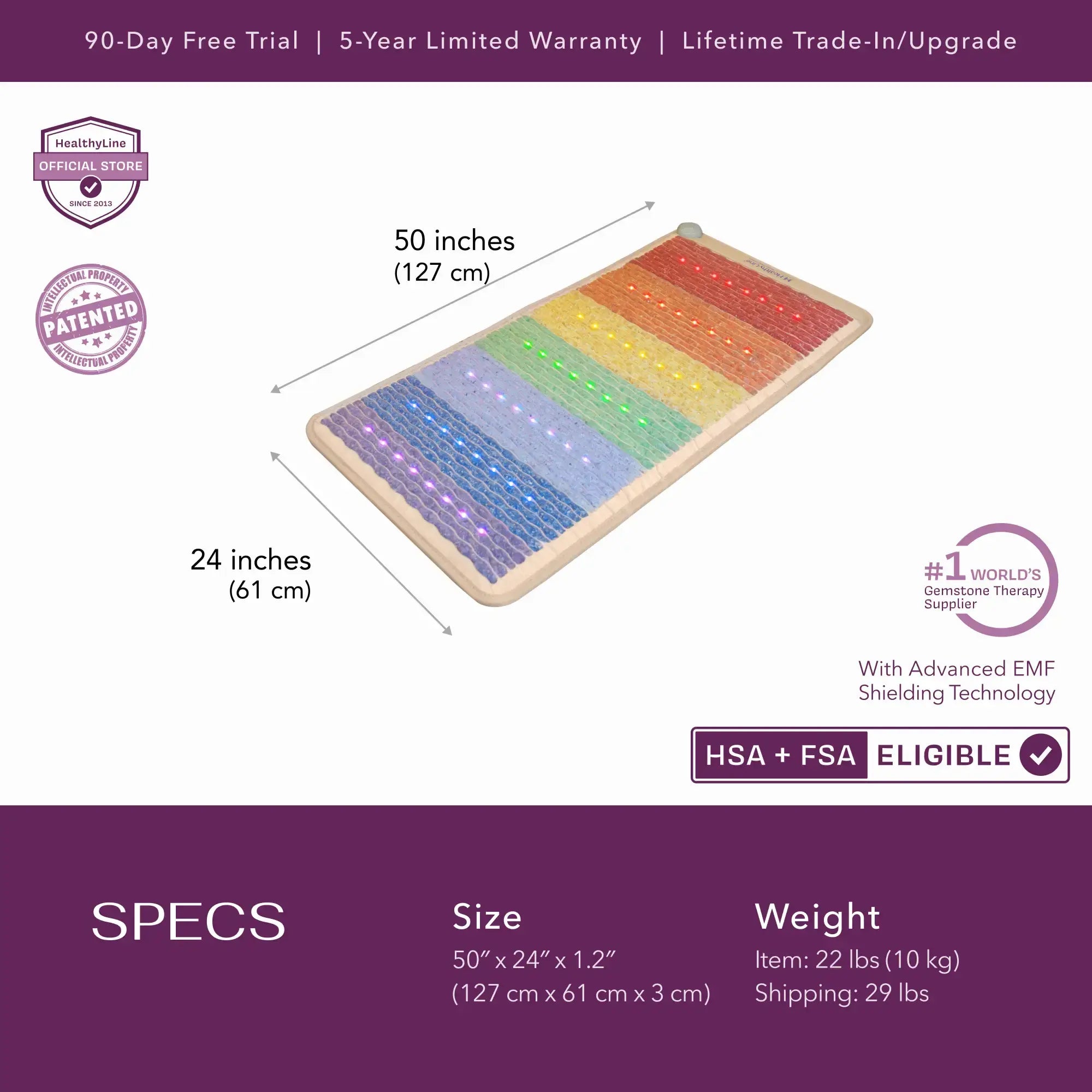 Rainbow Chakra Series | PEMF Far Infrared Heating Mats